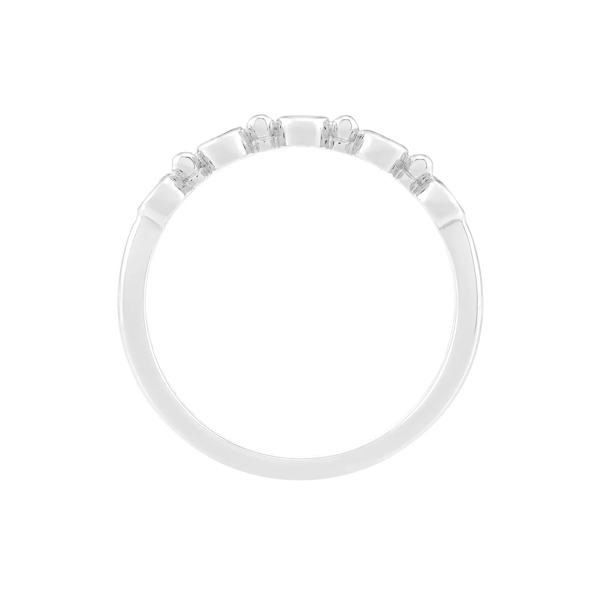 Citrine Bezel Stack Ring .925 Sterling Silver Round Brilliant Cut White Size 7.5 2mm - Image 2