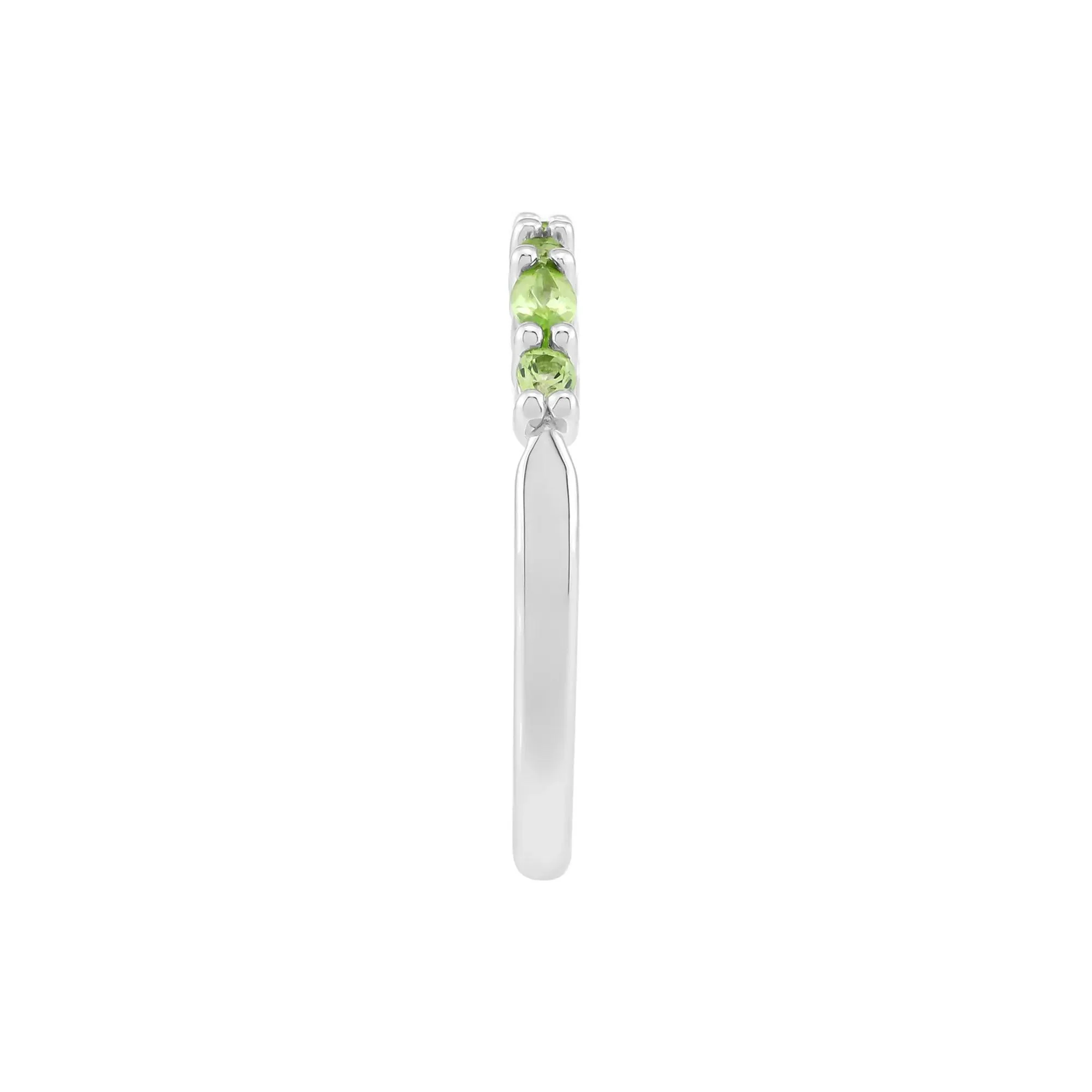 Peridot Stack Ring .925 Sterling Silver Round Brilliant Cut White Size 10 1.5mm - Image 3