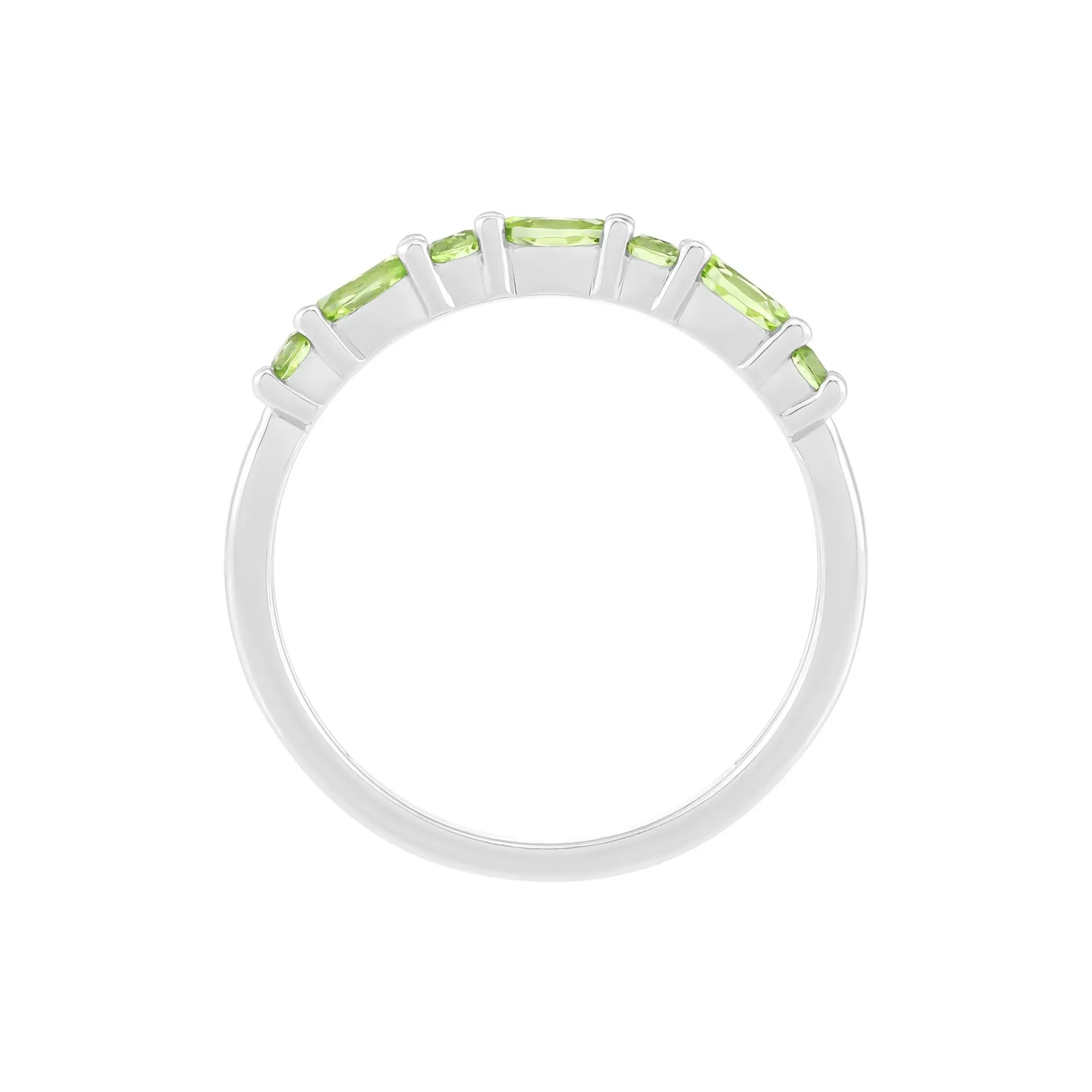 Peridot Stack Ring .925 Sterling Silver Round Brilliant Cut White Size 5.5 1.5mm - Image 2