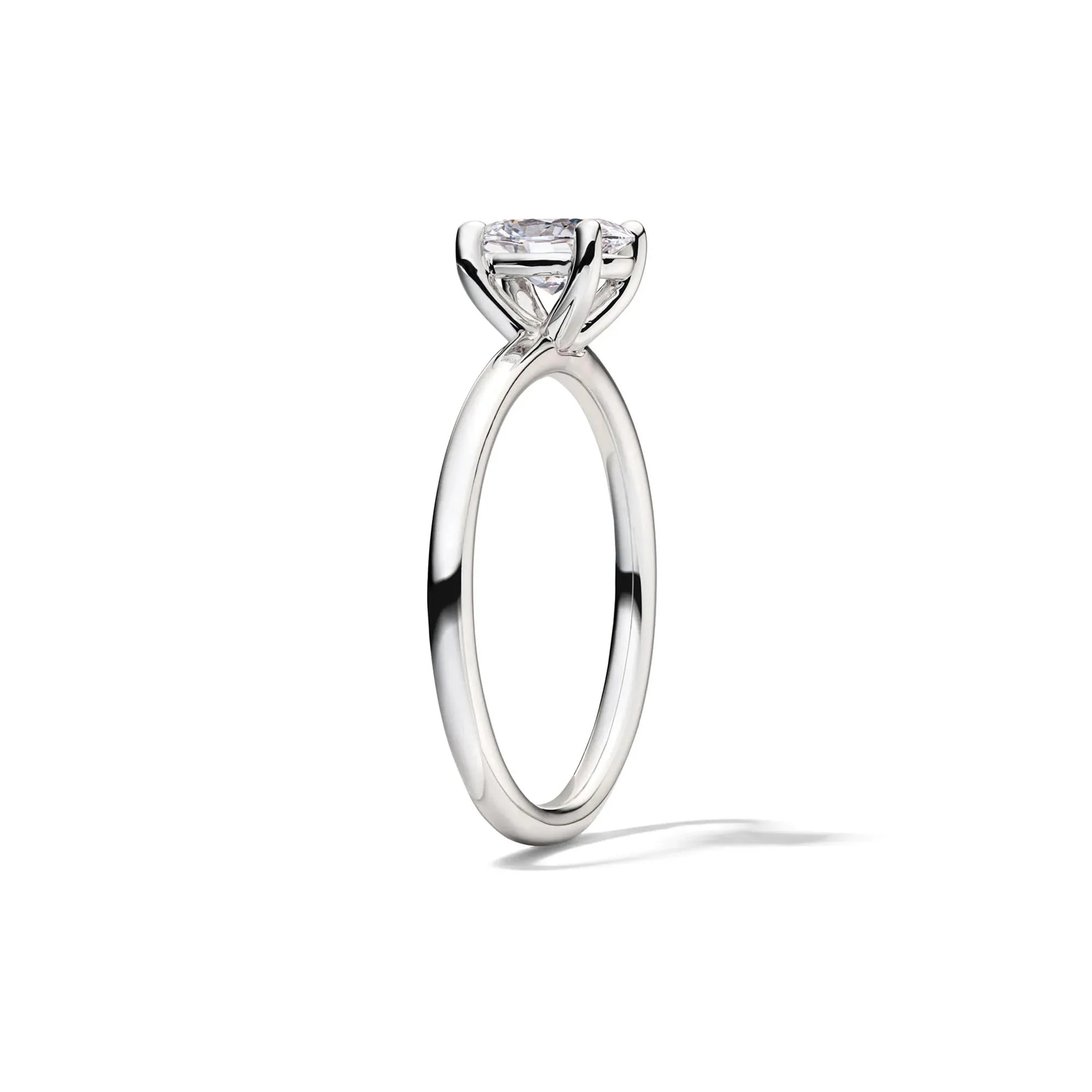Lab Grown Diamond Solitaire Oval Engagement Ring 14K White Gold (1/2 CT.) Size 9.5 2mm - Image 2