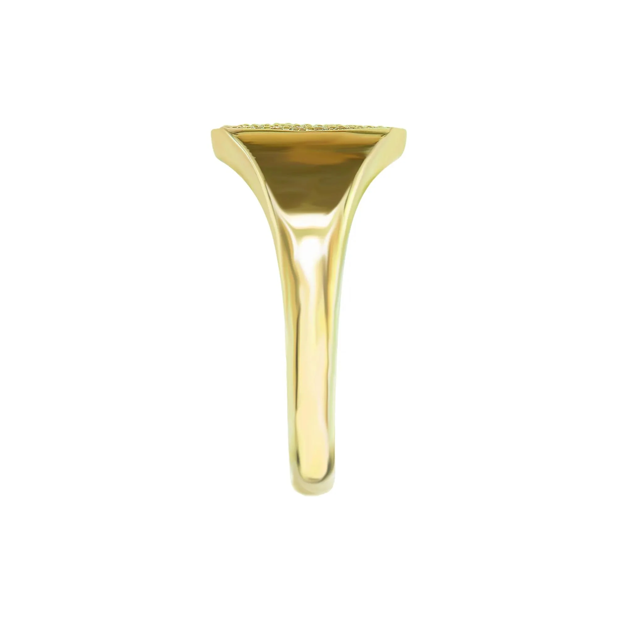 1/4 CT. Tw. Diamond Oval Ring 10K Yellow Gold Size 6 1mm - Image 3