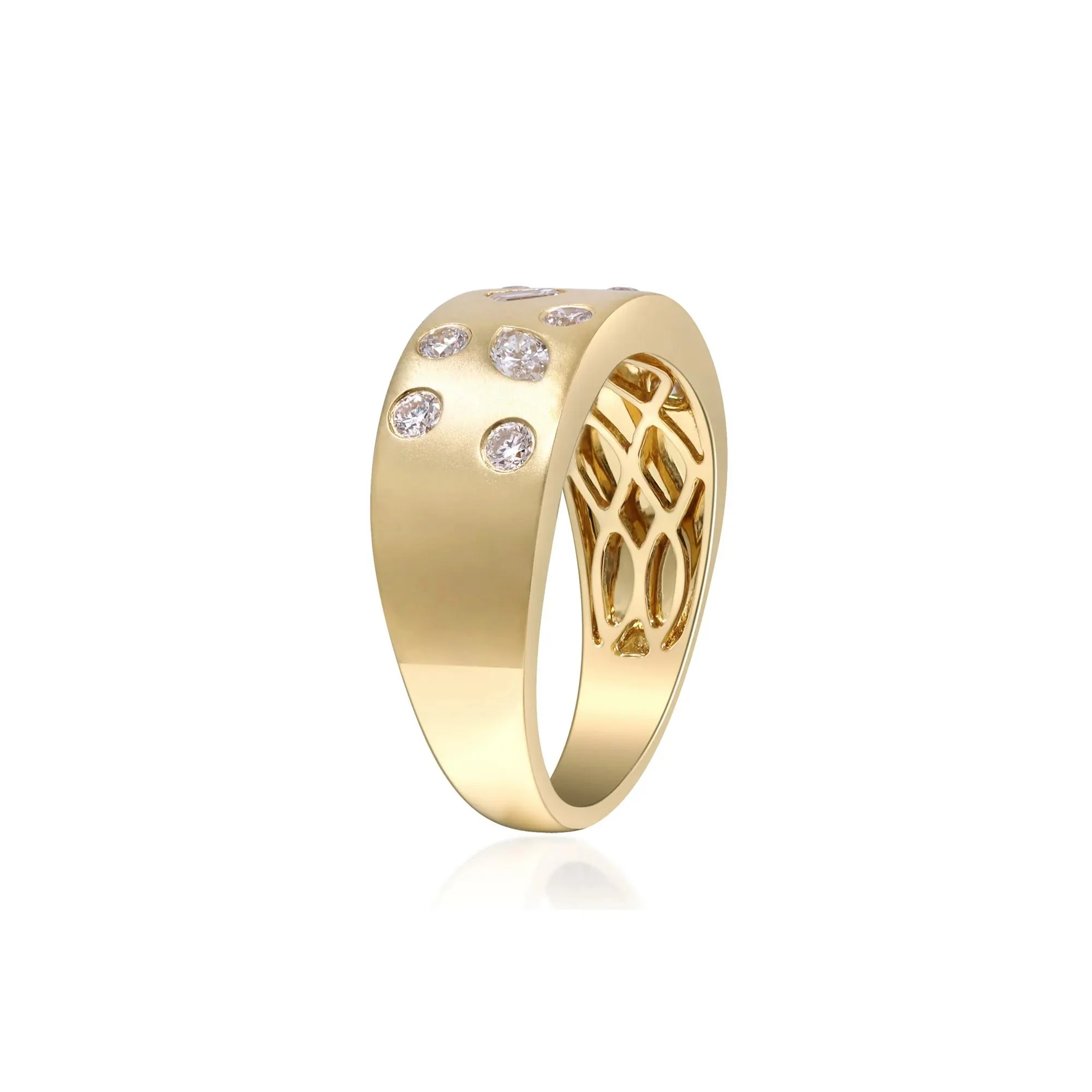 Multi-Cut Diamond Ring 10K Yellow Gold Size 6 2mm - Image 4