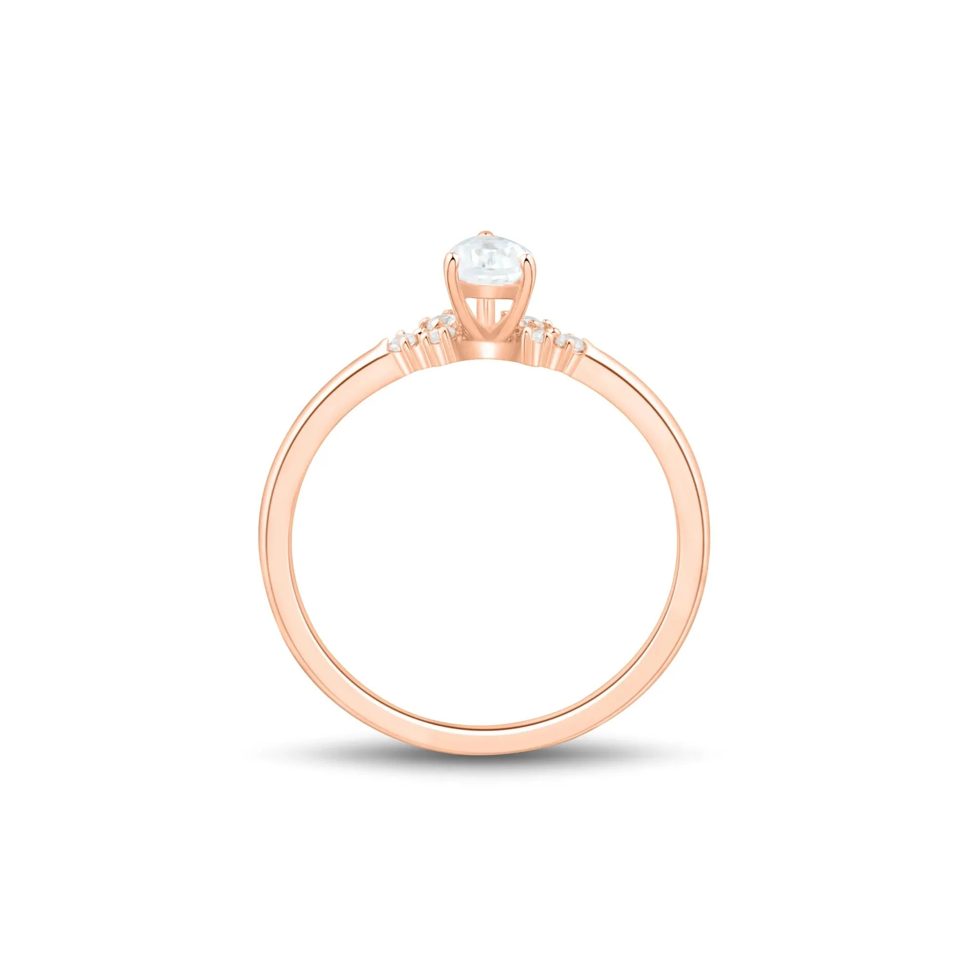 3/8 CT. Tw. Lab Grown Diamond Promise Ring 10K Rose Gold Size 5 1mm - Image 2