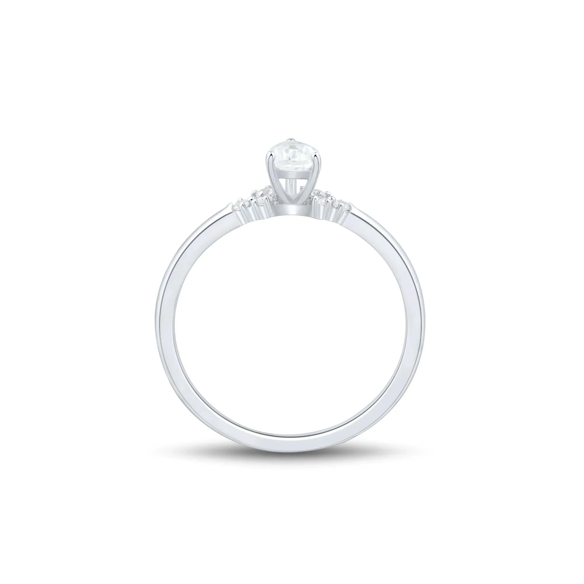 3/8 CT. Tw. Lab Grown Diamond Promise Ring 10K White Gold Size 8 1mm - Image 2