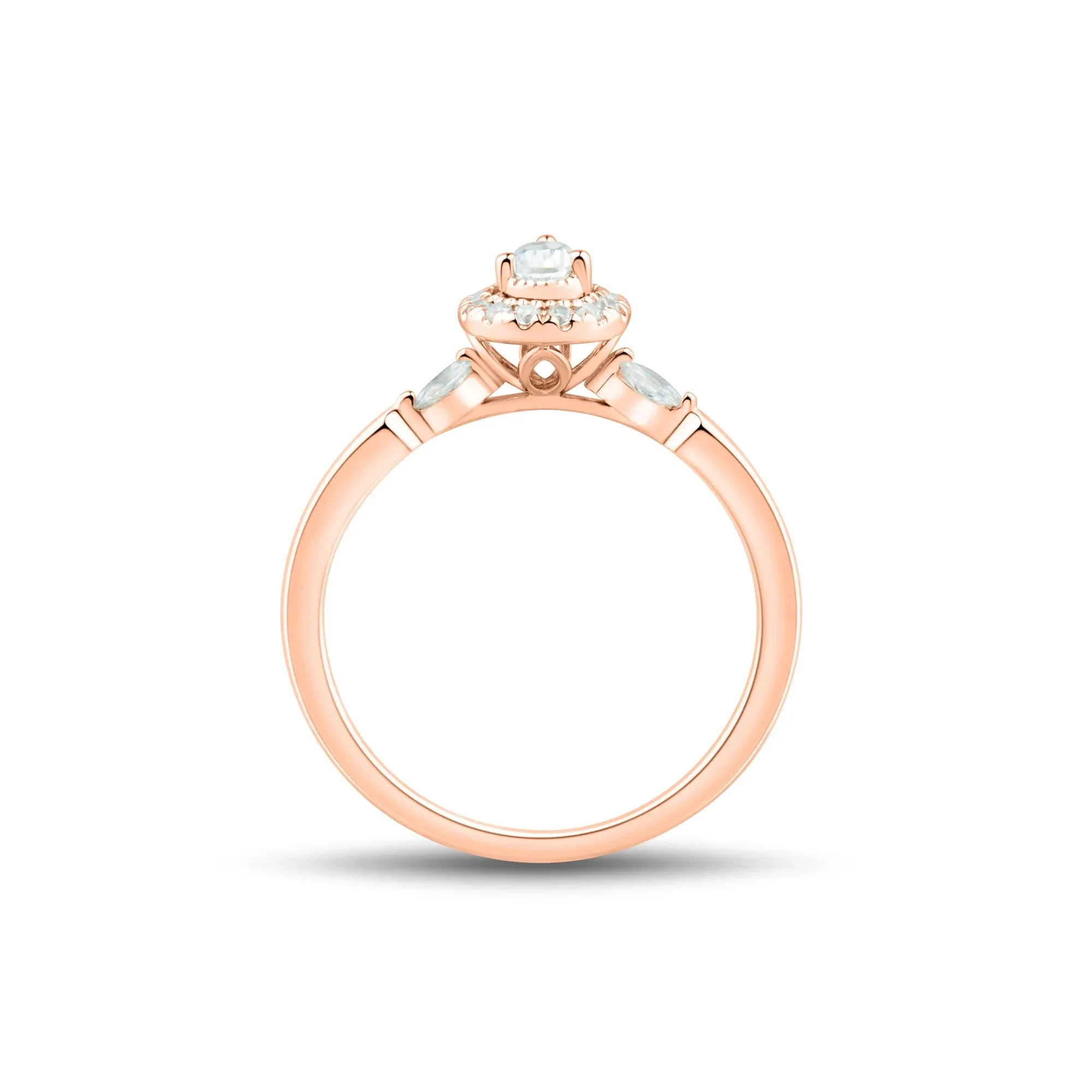 1/3 CT. Tw. Lab Grown Diamond Ring 10K Rose Gold Size 7.5 1mm - Image 2