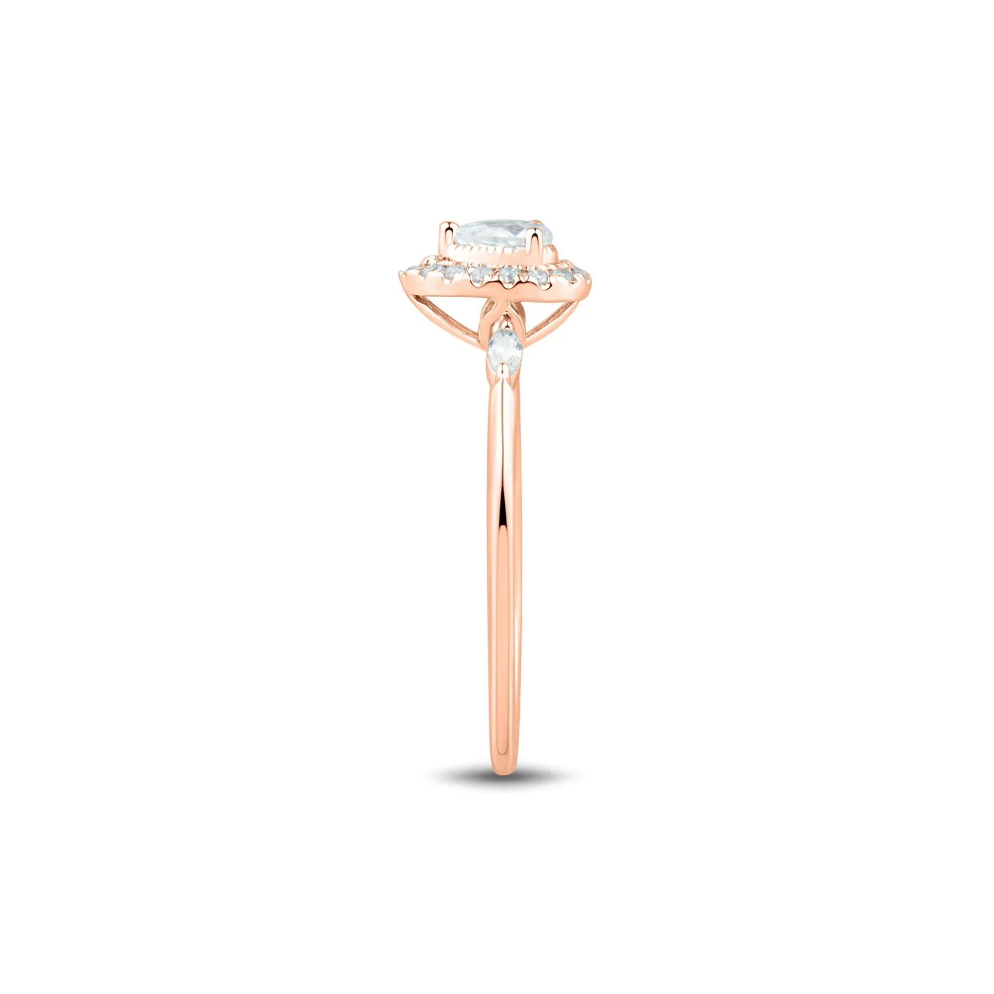 1/3 CT. Tw. Lab Grown Diamond Ring 10K Rose Gold Size 7.5 1mm - Image 3