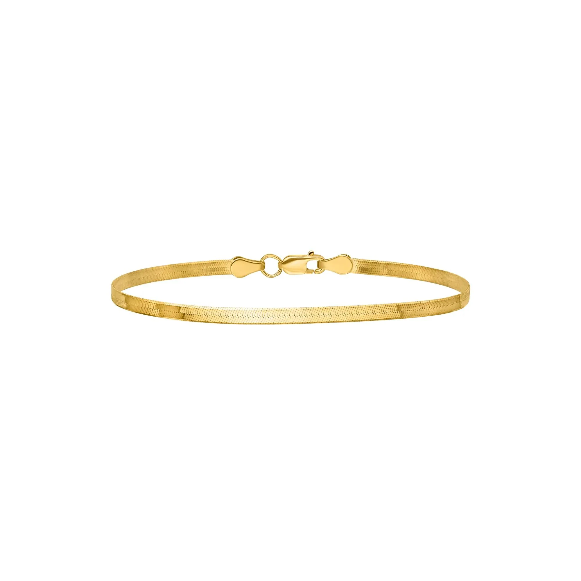 Singapore Chain and Silky Herringbone Chain Bracelet Box Set 10K Yellow Gold Size 7" - Image 4