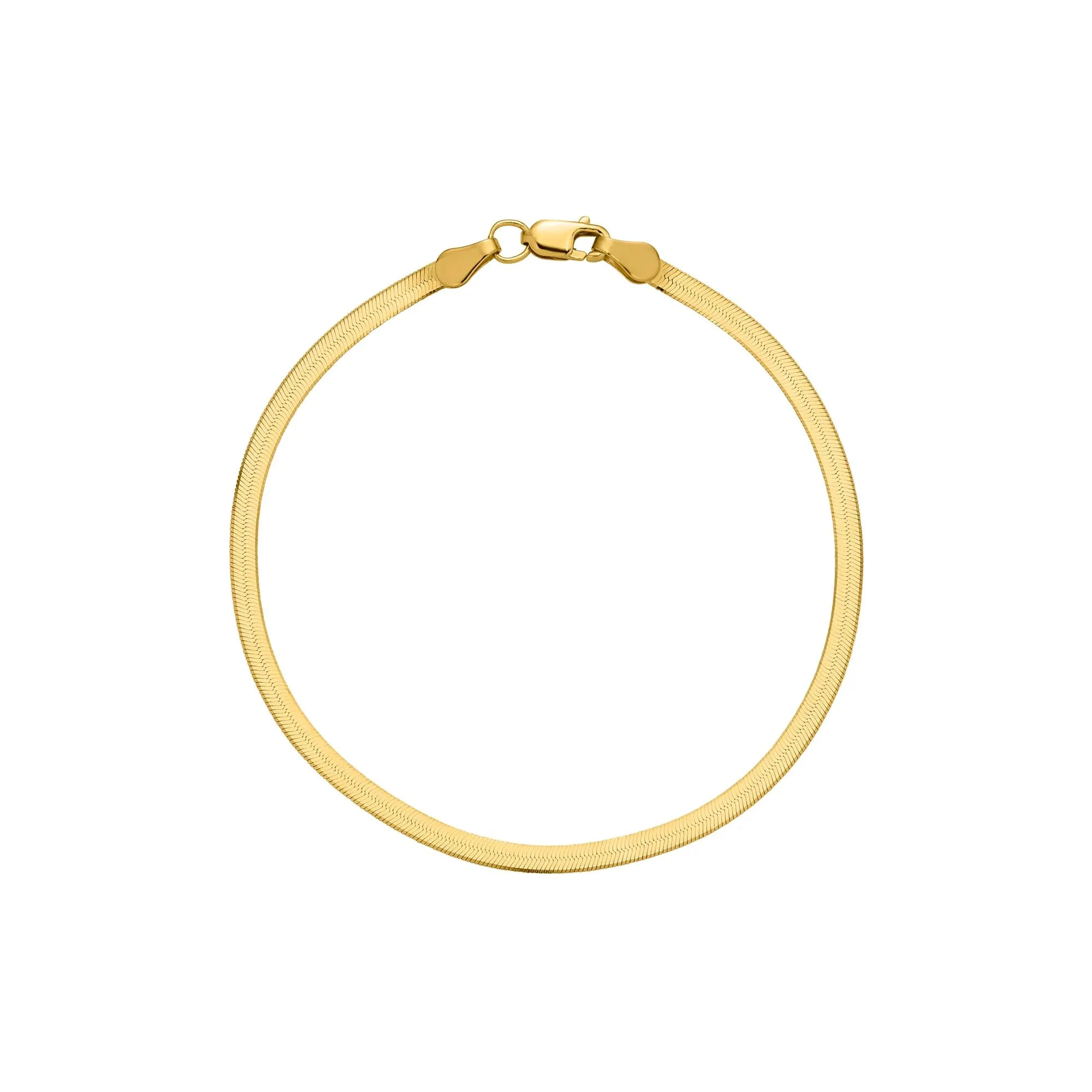 Singapore Chain and Silky Herringbone Chain Bracelet Box Set 10K Yellow Gold Size 7" - Image 5