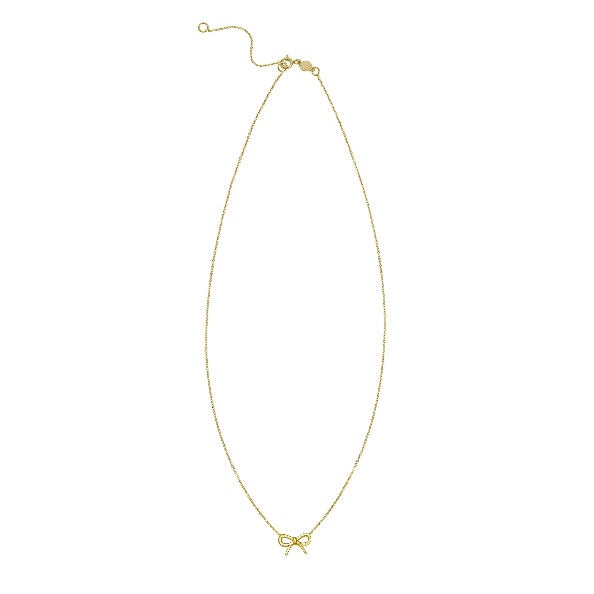 Bow Pendant Necklace 14K Yellow Gold Size 18" - Image 2