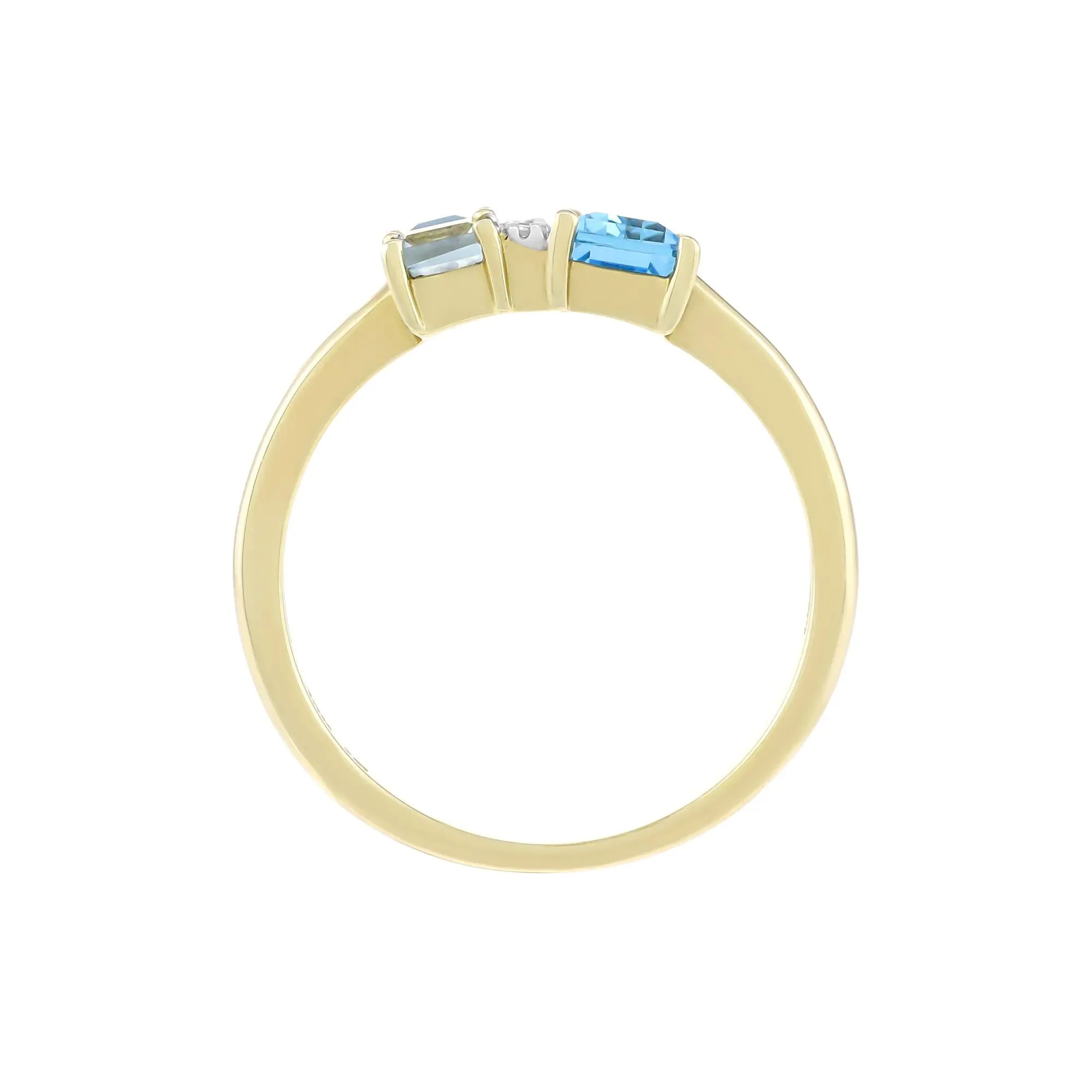 Blue Topaz London Blue Topaz and Diamond Accent Ring 10K Yellow Gold Size 5 2mm - Image 2