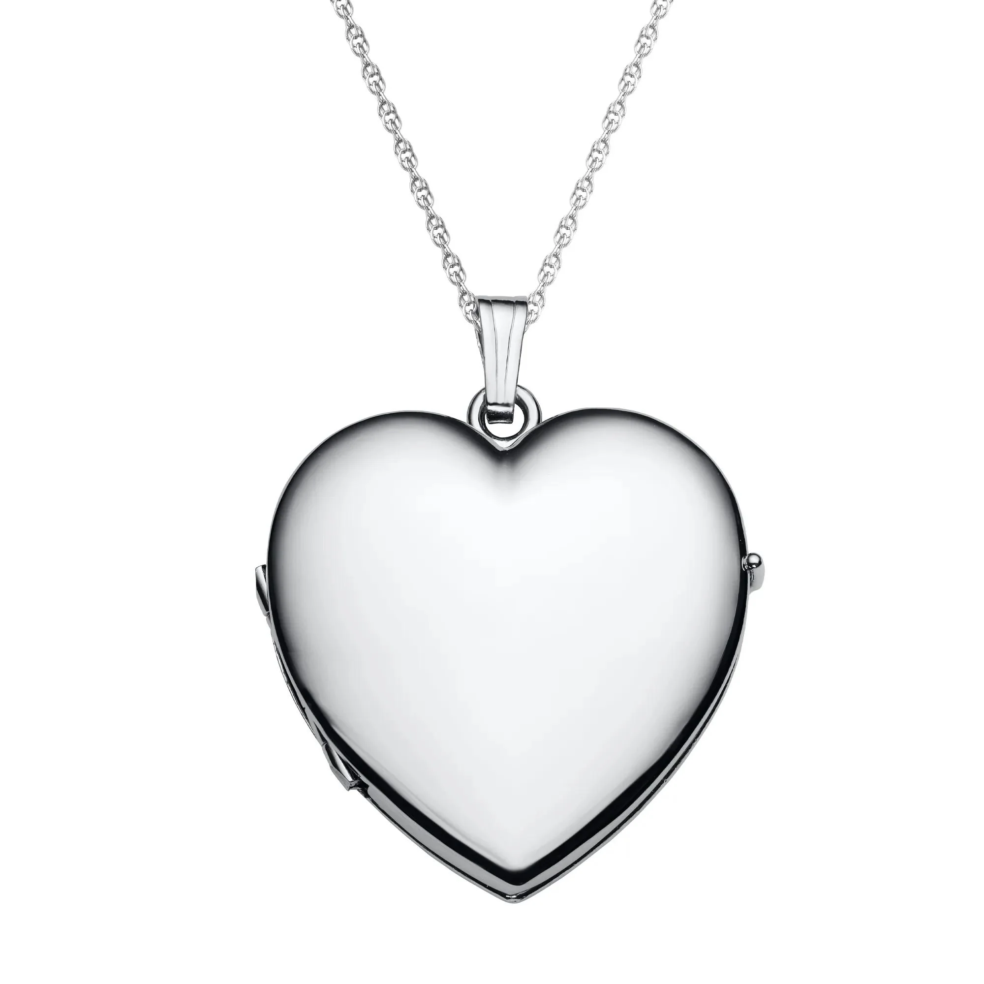 Four-Photo Heart-Shaped Locket .925 Sterling .925 Sterling Silver Necklace White Size 20" - Image 4