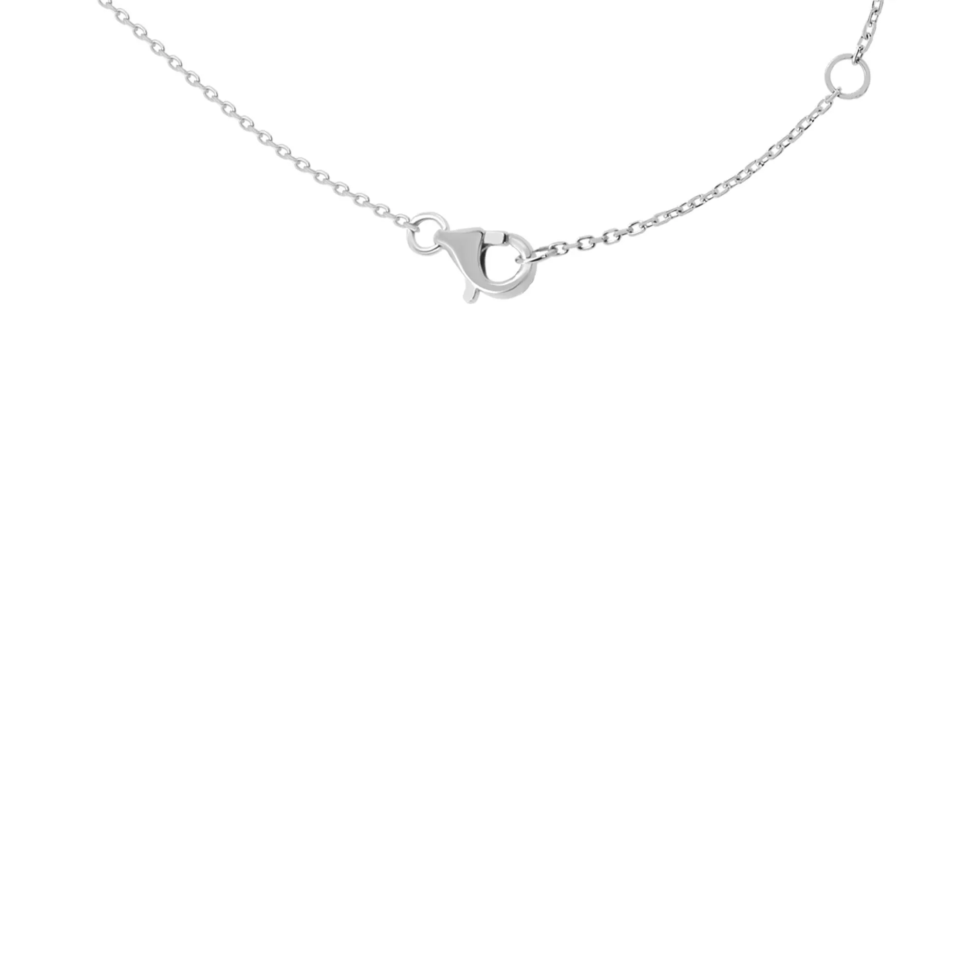 Aquamarine and Diamond Accent Pendant Necklace 10K White Gold Size 18" - Image 4