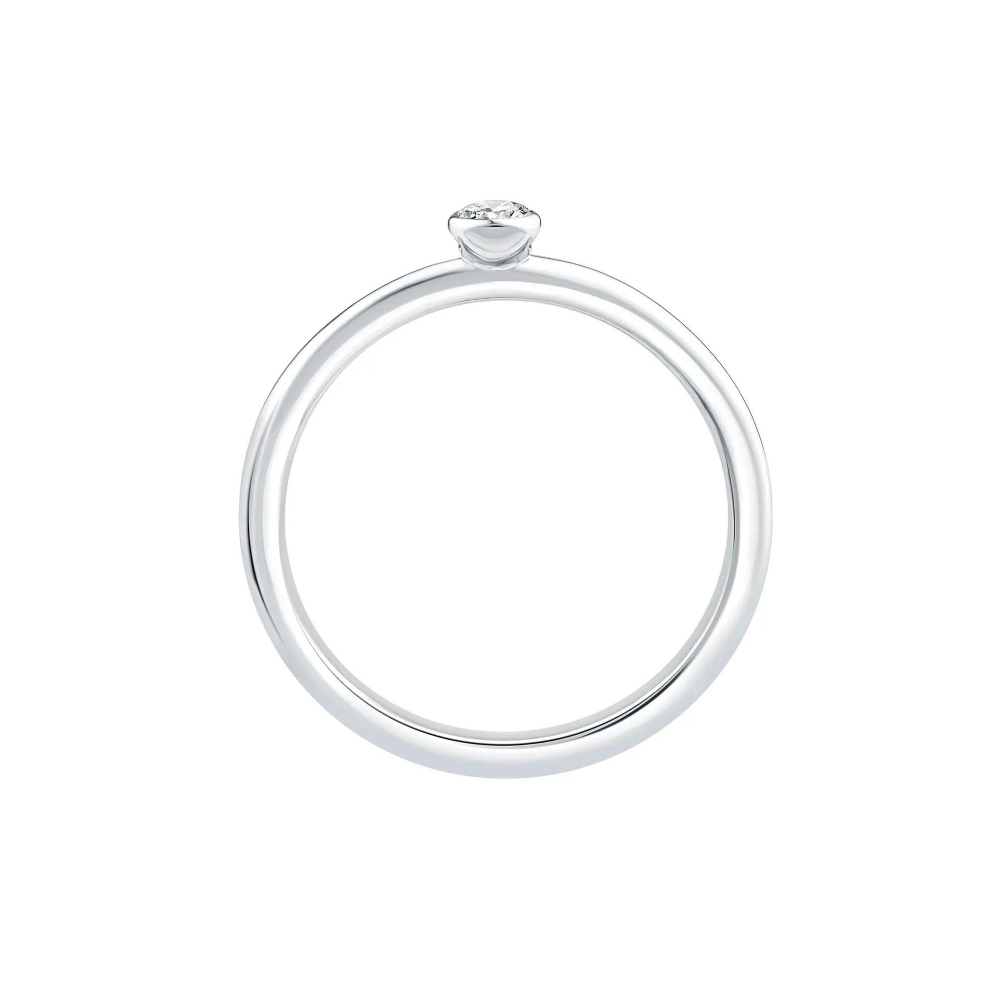 1/10 CT. Tw. Diamond Ring 10K White Gold Round Brilliant Cut Size 7 1mm - Image 2