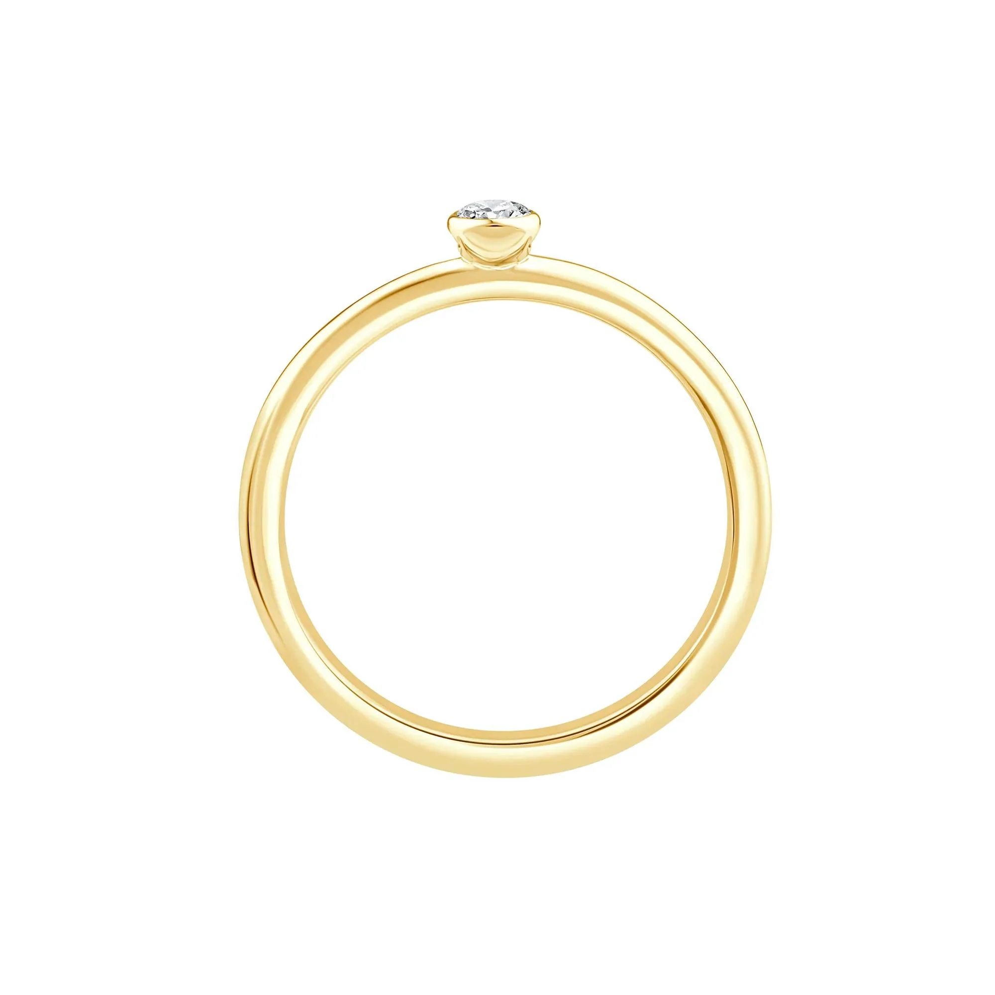 1/10 CT. Tw. Diamond Ring 10K Yellow Gold Round Brilliant Cut Size 7 1mm - Image 2
