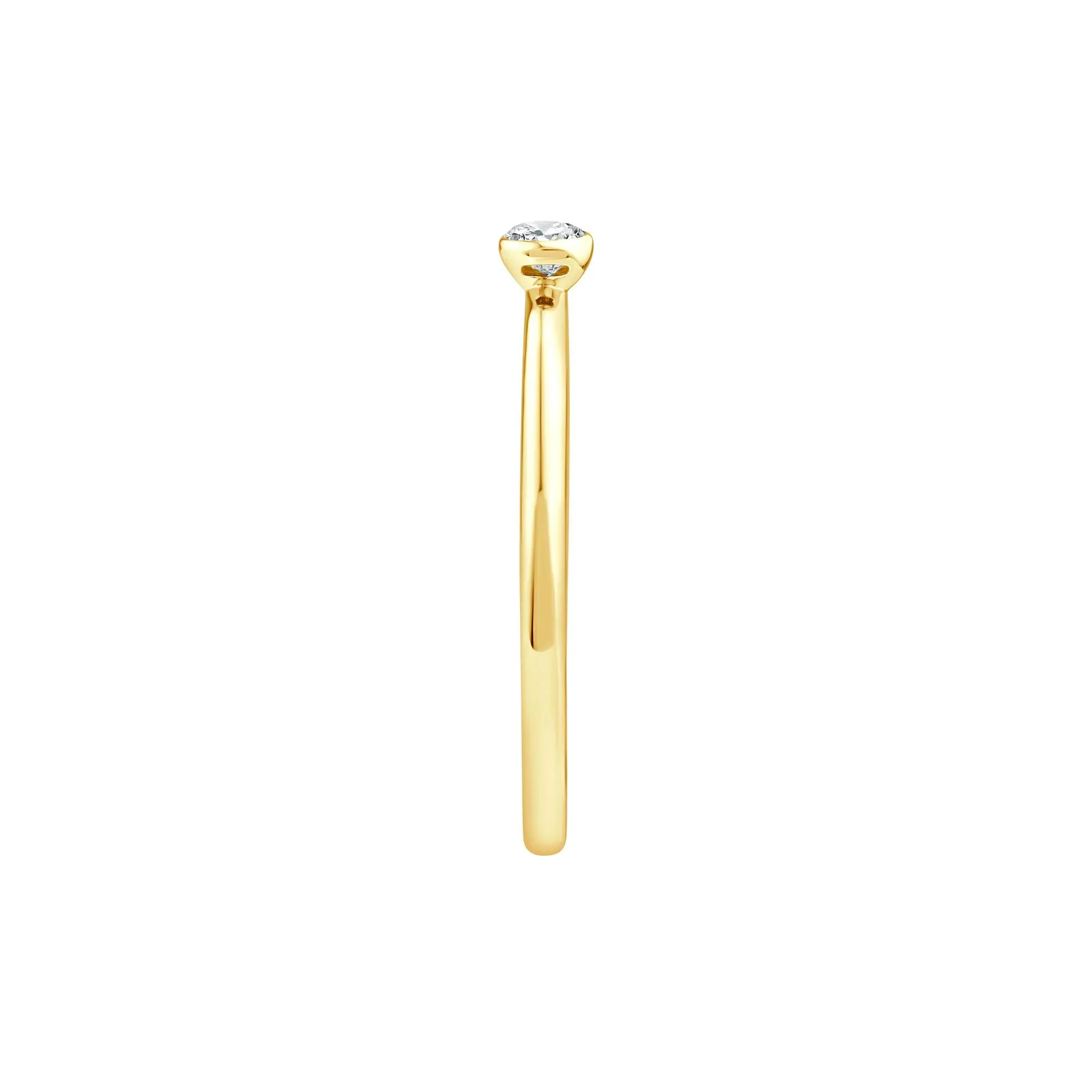 1/10 CT. Tw. Diamond Ring 10K Yellow Gold Round Brilliant Cut Size 7 1mm - Image 3