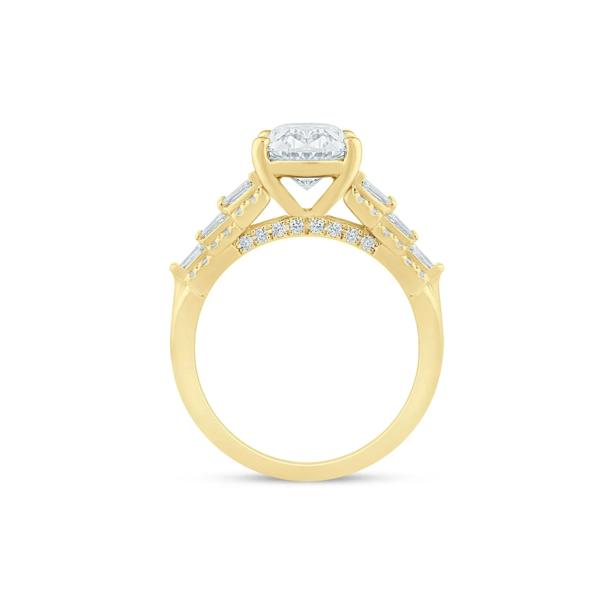 12 CT. Tw. Lab Grown Diamond Oval Engagement Ring 14K Yellow Gold (3 /) Size 7.5 2mm - Image 2
