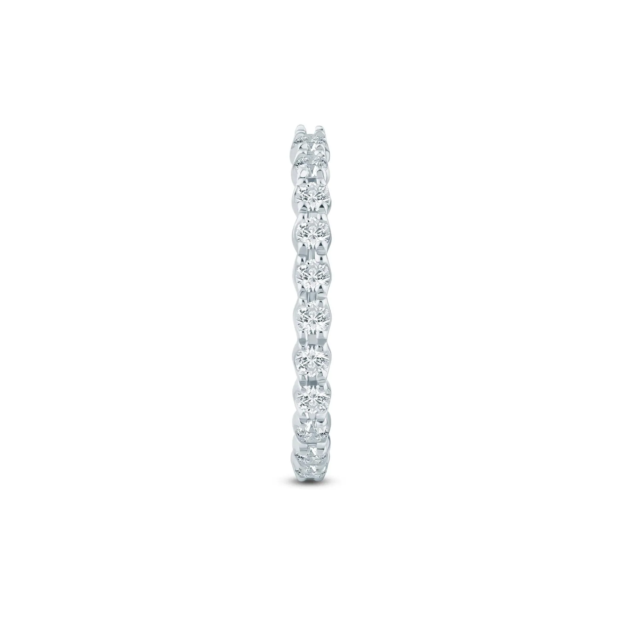 5/8 CT. Tw. Lab Grown Diamond Open Anniversary Band Ring 14K White Gold Round Brilliant Cut Size 9 2mm - Image 3