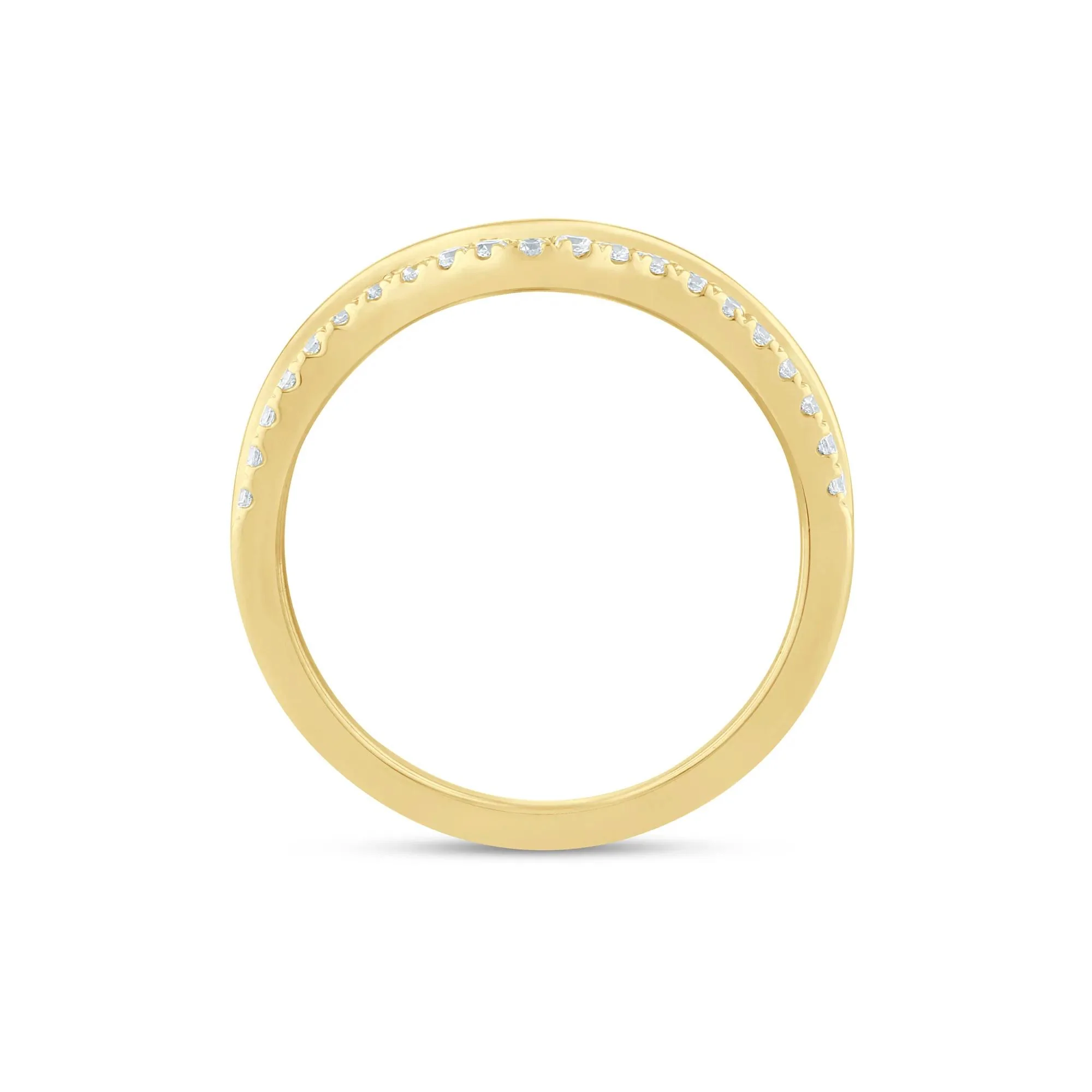 1/7 CT. Tw. Lab Grown Diamond Contour Band Ring 14K Yellow Gold Size 6 1.5mm - Image 2