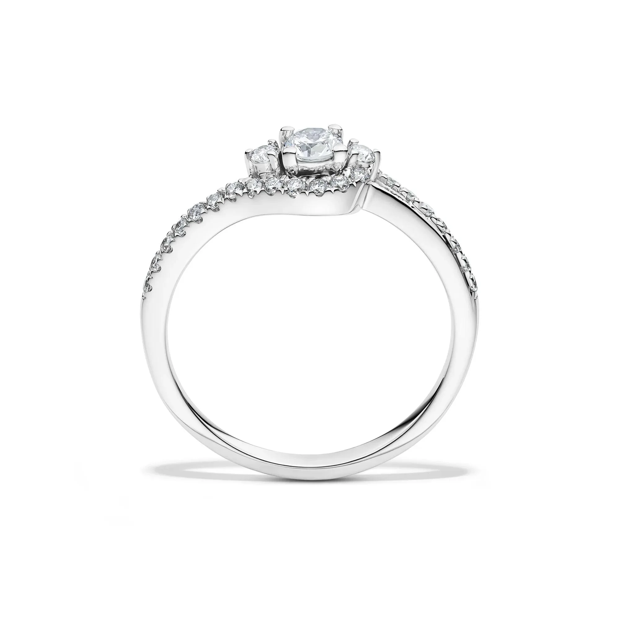 3/8 CT. Tw. Lab Grown Diamond Promise Ring .925 Sterling Silver White Size 6.5 1.5mm - Image 3