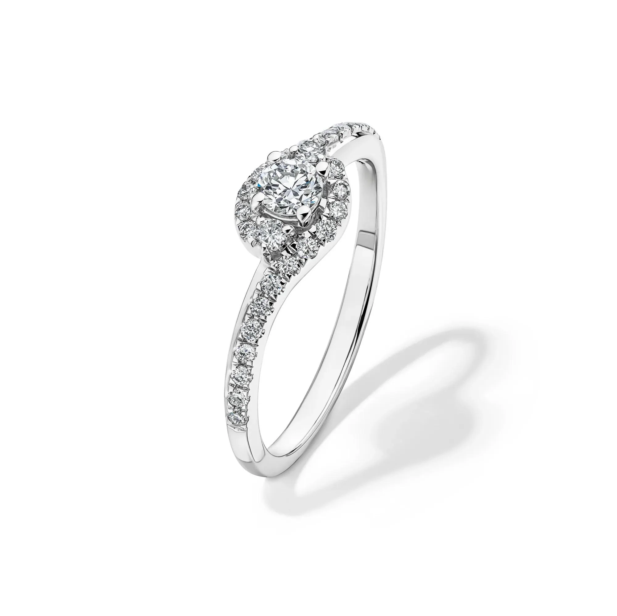 3/8 CT. Tw. Lab Grown Diamond Promise Ring .925 Sterling Silver White Size 6.5 1.5mm - Image 4