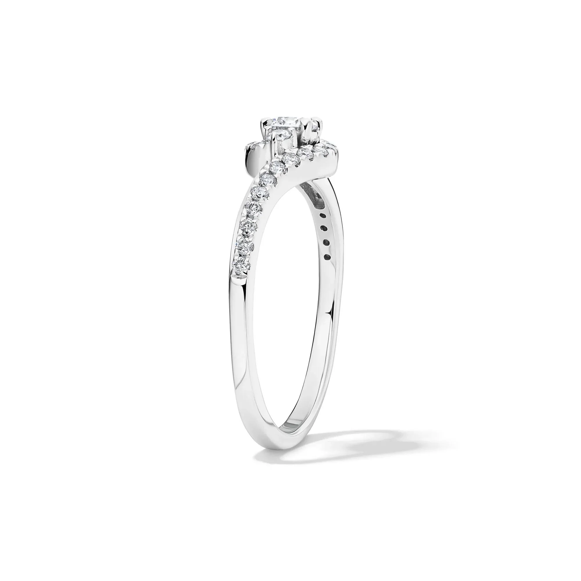 3/8 CT. Tw. Lab Grown Diamond Promise Ring .925 Sterling Silver White Size 7.5 1.5mm - Image 2