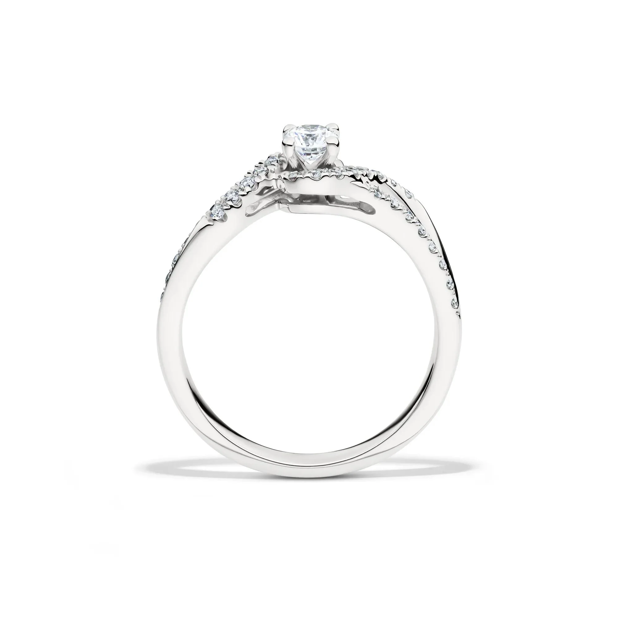 3/8 CT. Tw. Lab Grown Diamond Promise Ring .925 Sterling Silver White Size 6.5 2mm - Image 3