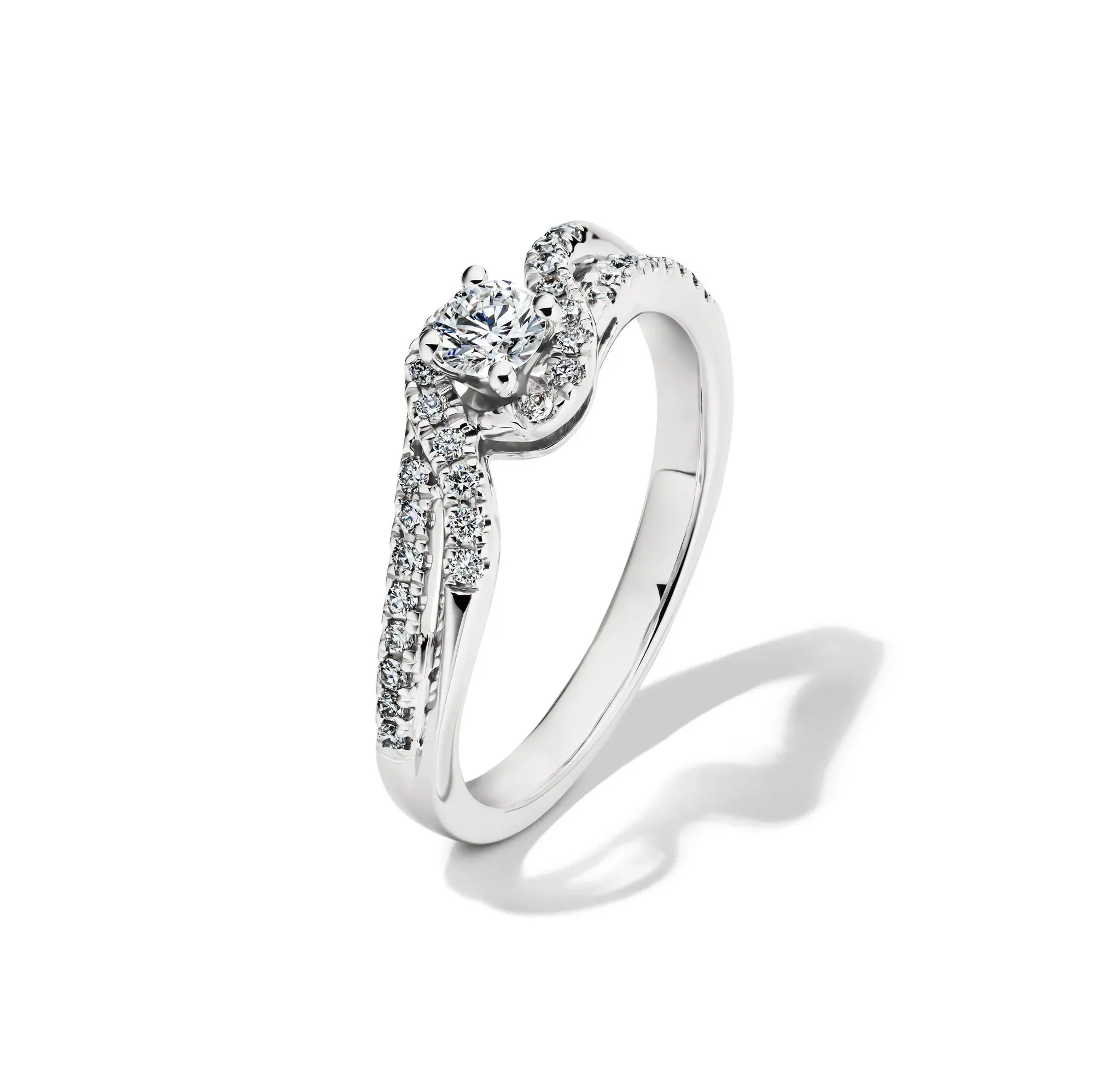 3/8 CT. Tw. Lab Grown Diamond Promise Ring .925 Sterling Silver White Size 7 2mm - Image 4