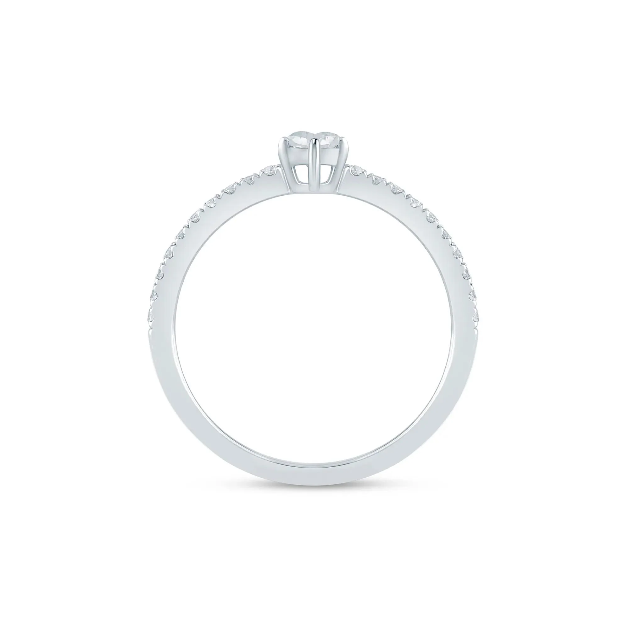 3/8 CT. Tw. Lab Grown Diamond Heart-Shaped Promise Ring .925 Sterling Silver White Size 7 1.5mm - Image 2