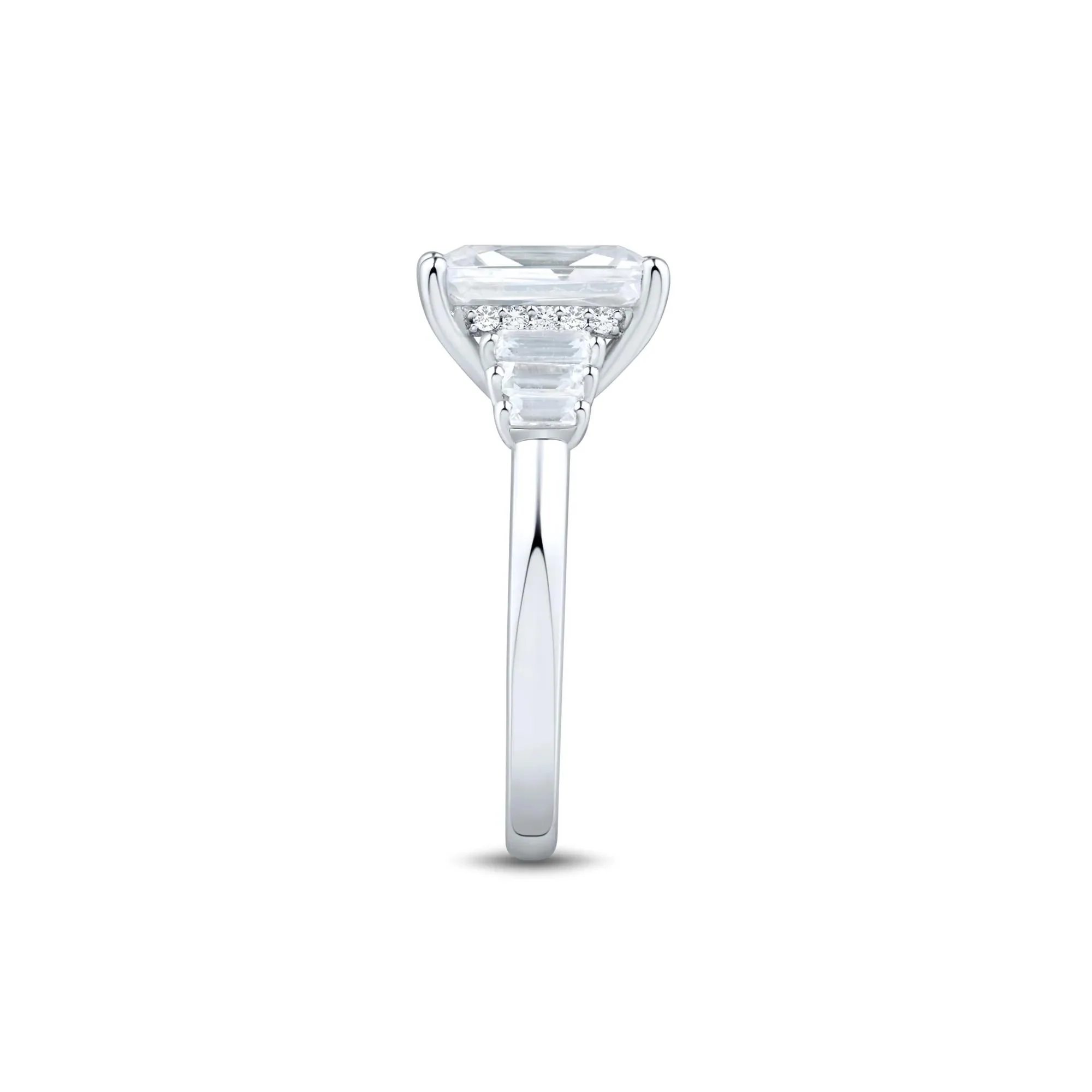 3 1/2 CT. Tw. Lab Grown Radiant-Cut Diamond Engagement Ring 14K White Gold Size 8 1.5mm - Image 2