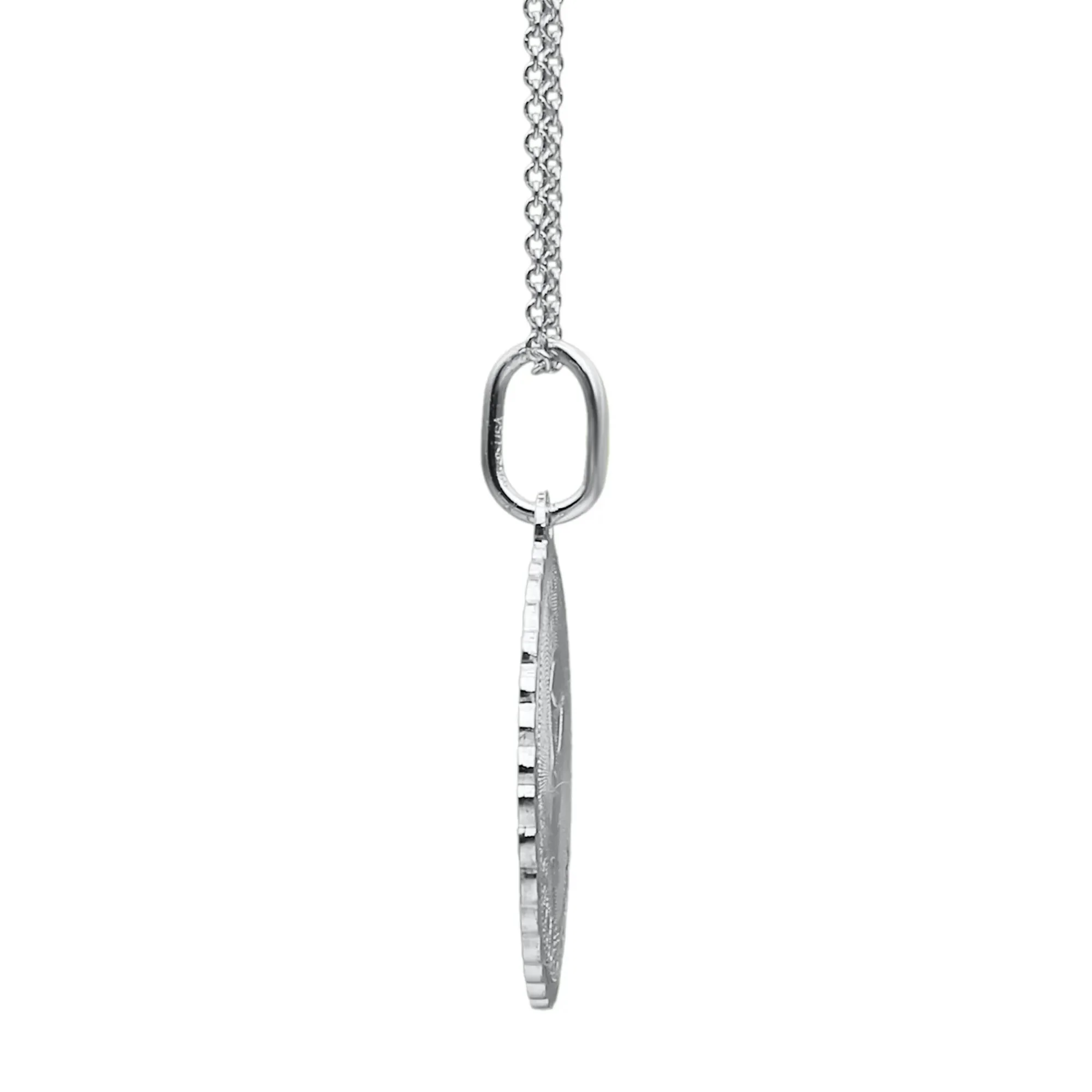 Confirmation Prayer Hands Pendant Necklace .925 Sterling Silver White Size 18" - Image 2