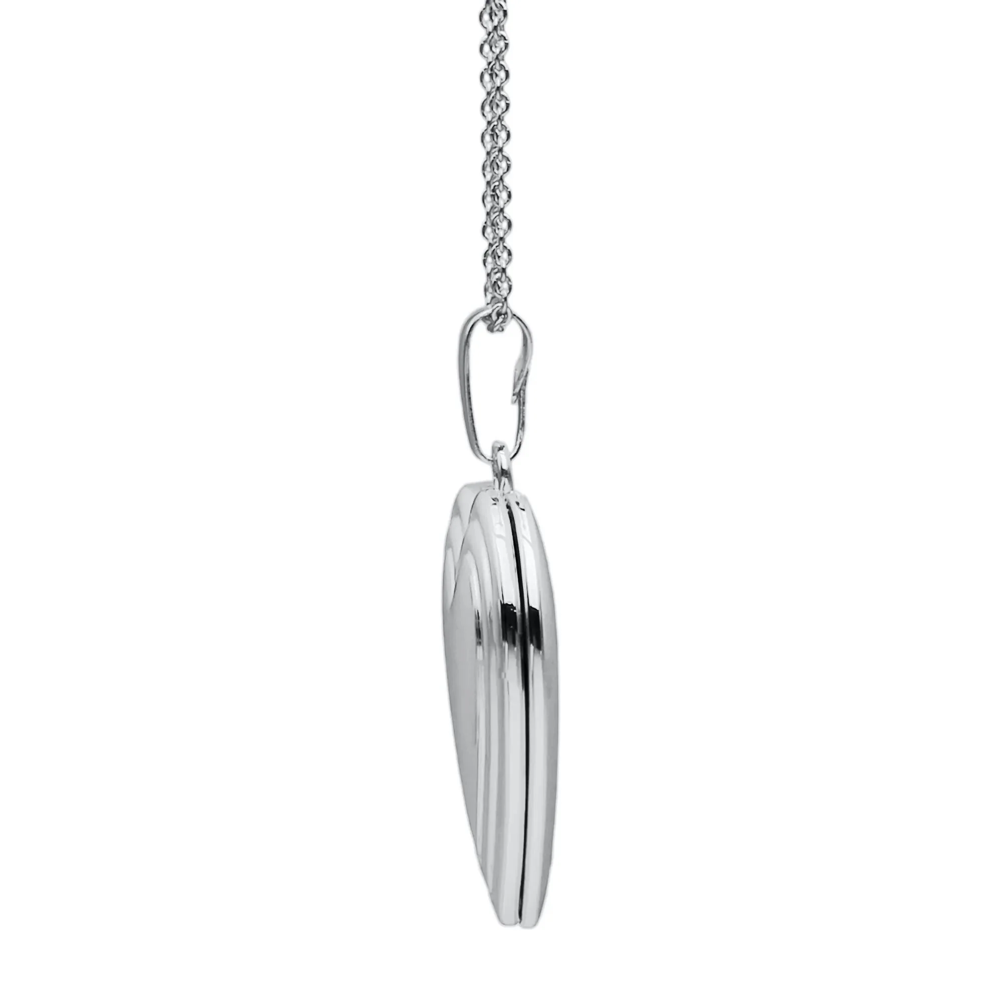Heart Locket Necklace .925 Sterling Silver Size 18" - Image 2