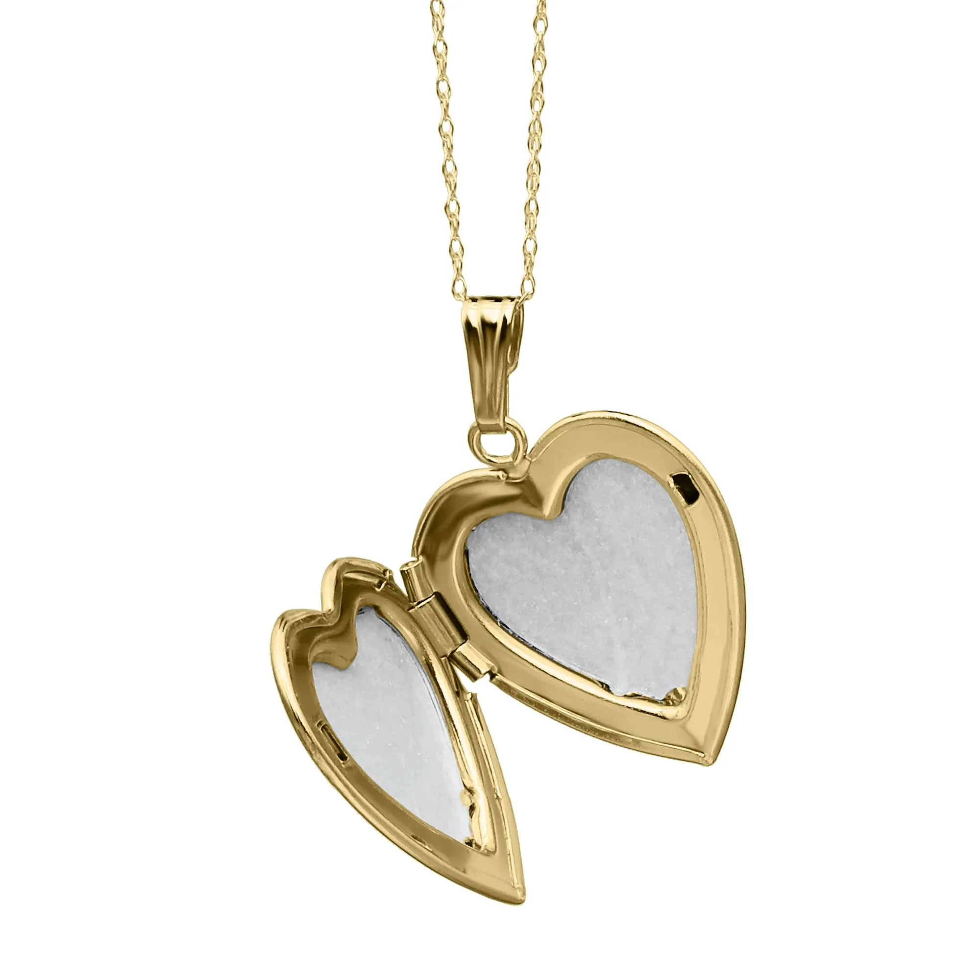 Heart Locket Necklace 14K Yellow Gold Size 18" - Image 3