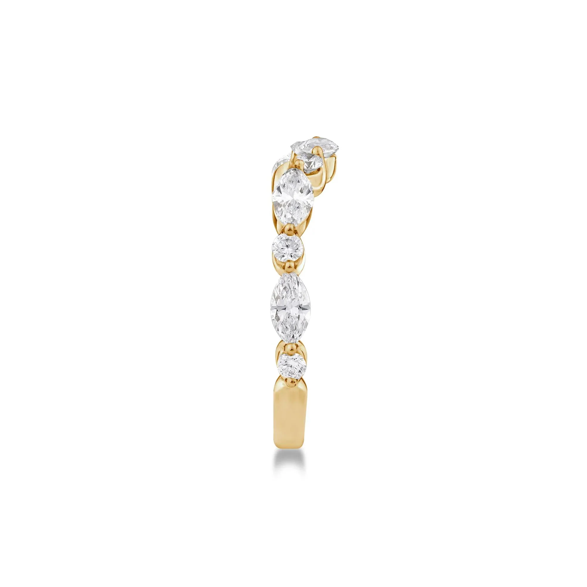 1 CT. Tw. Lab Grown Diamond Contour Band Ring 14K Yellow Gold Round Brilliant Cut Size 7 - Image 2