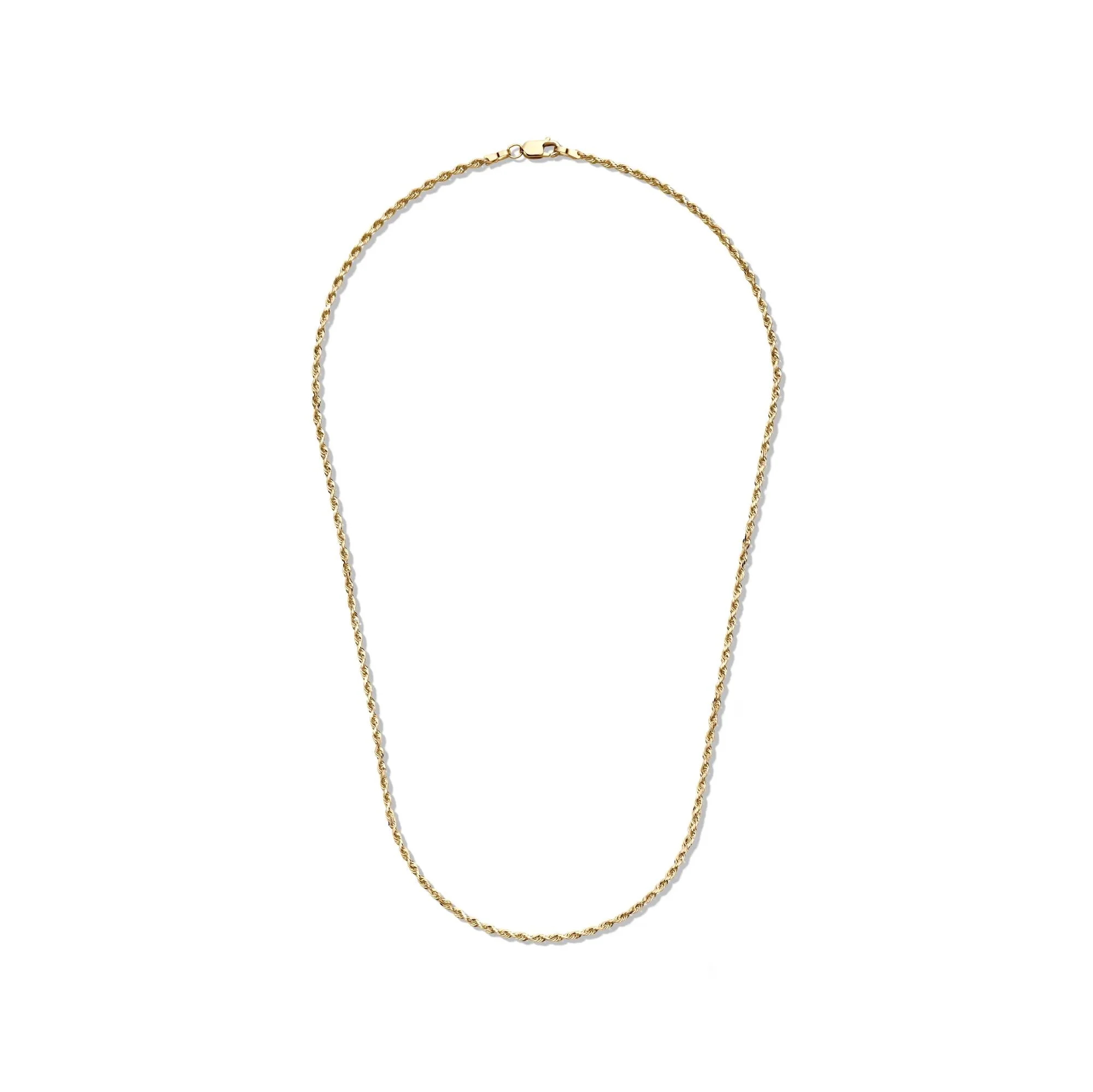 Solid Rope Chain 14K Yellow Gold Necklace Size 16" - Image 2