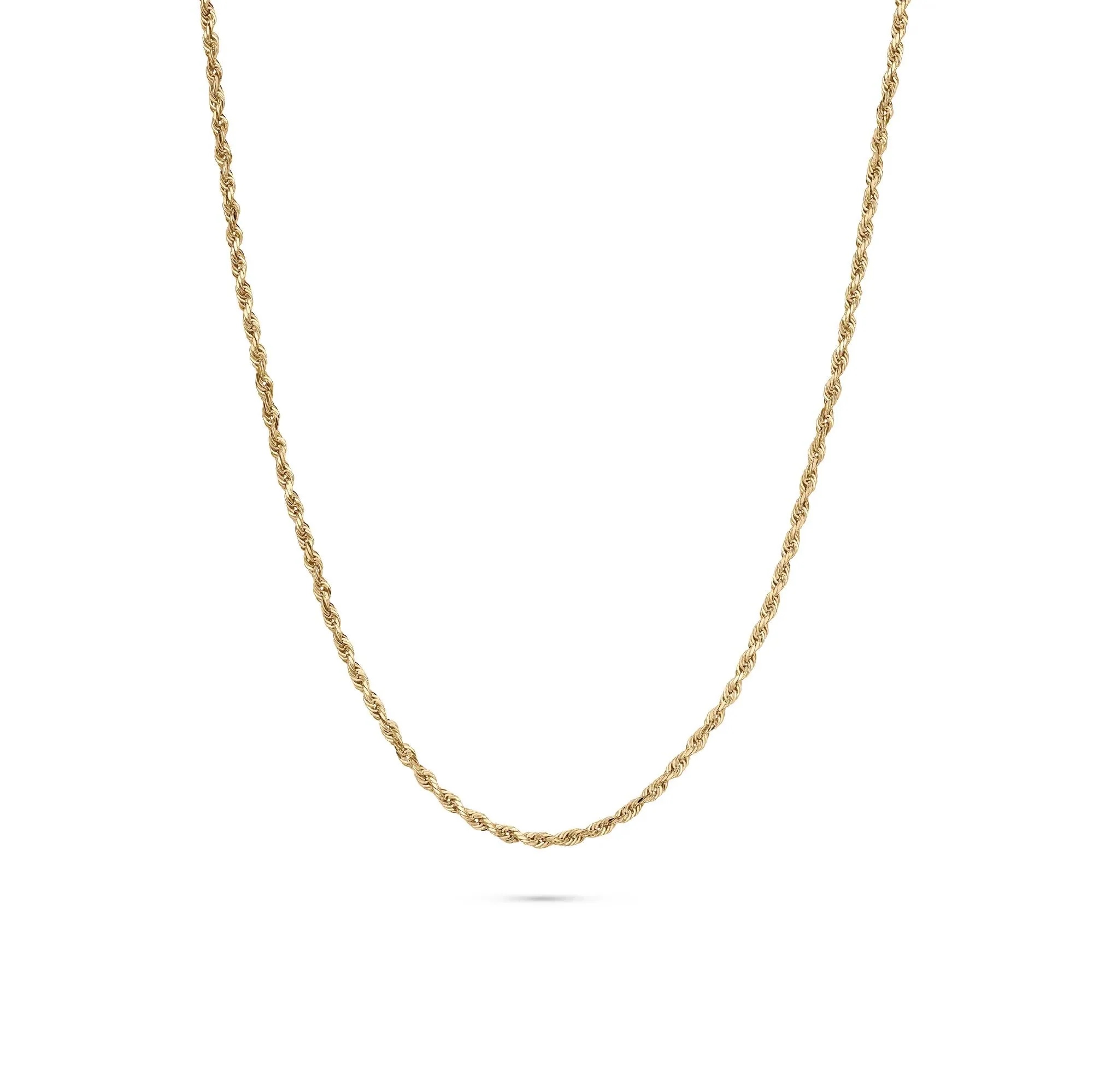 Solid Rope Chain 14K Yellow Gold Necklace Size 18"