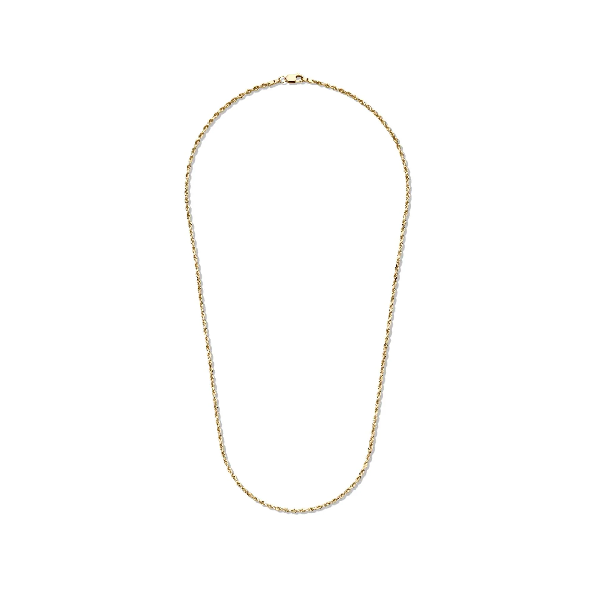 Solid Rope Chain 14K Yellow Gold Necklace Size 18" - Image 2