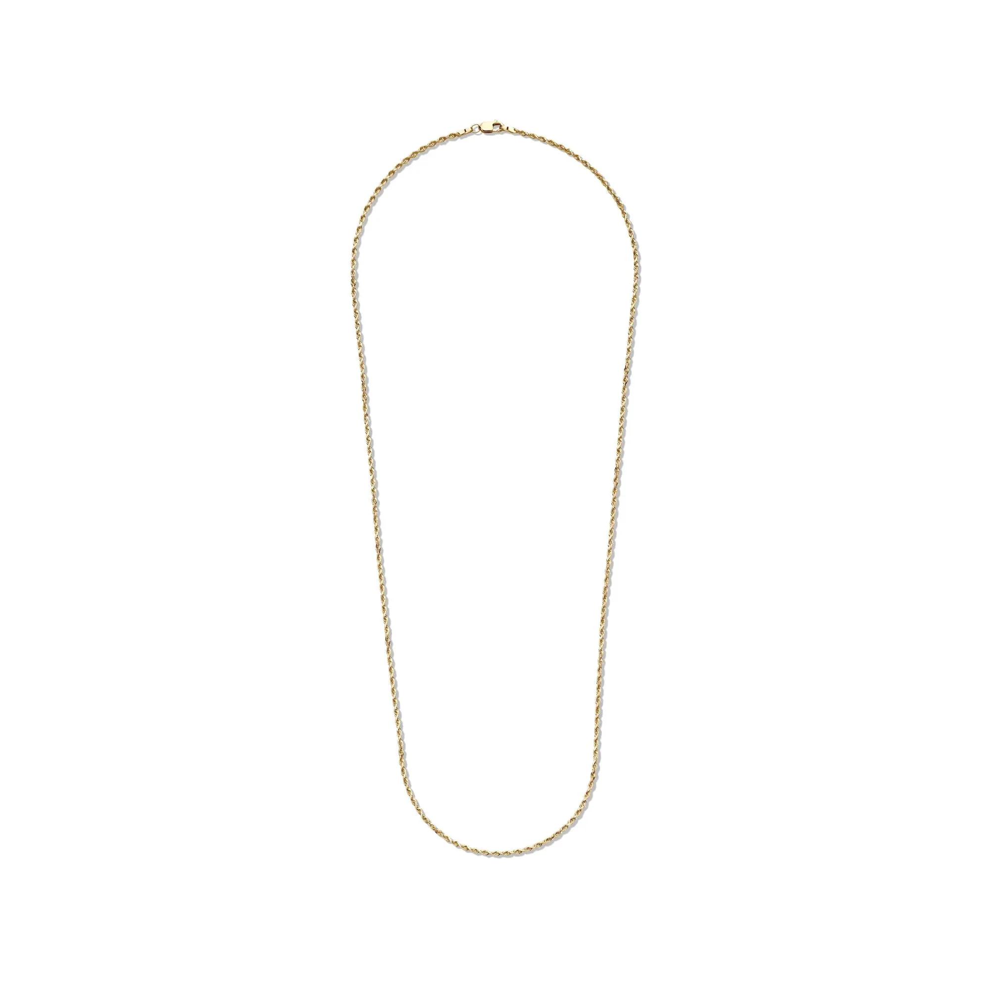 Solid Rope Chain 14K Yellow Gold Necklace Size 22" - Image 2