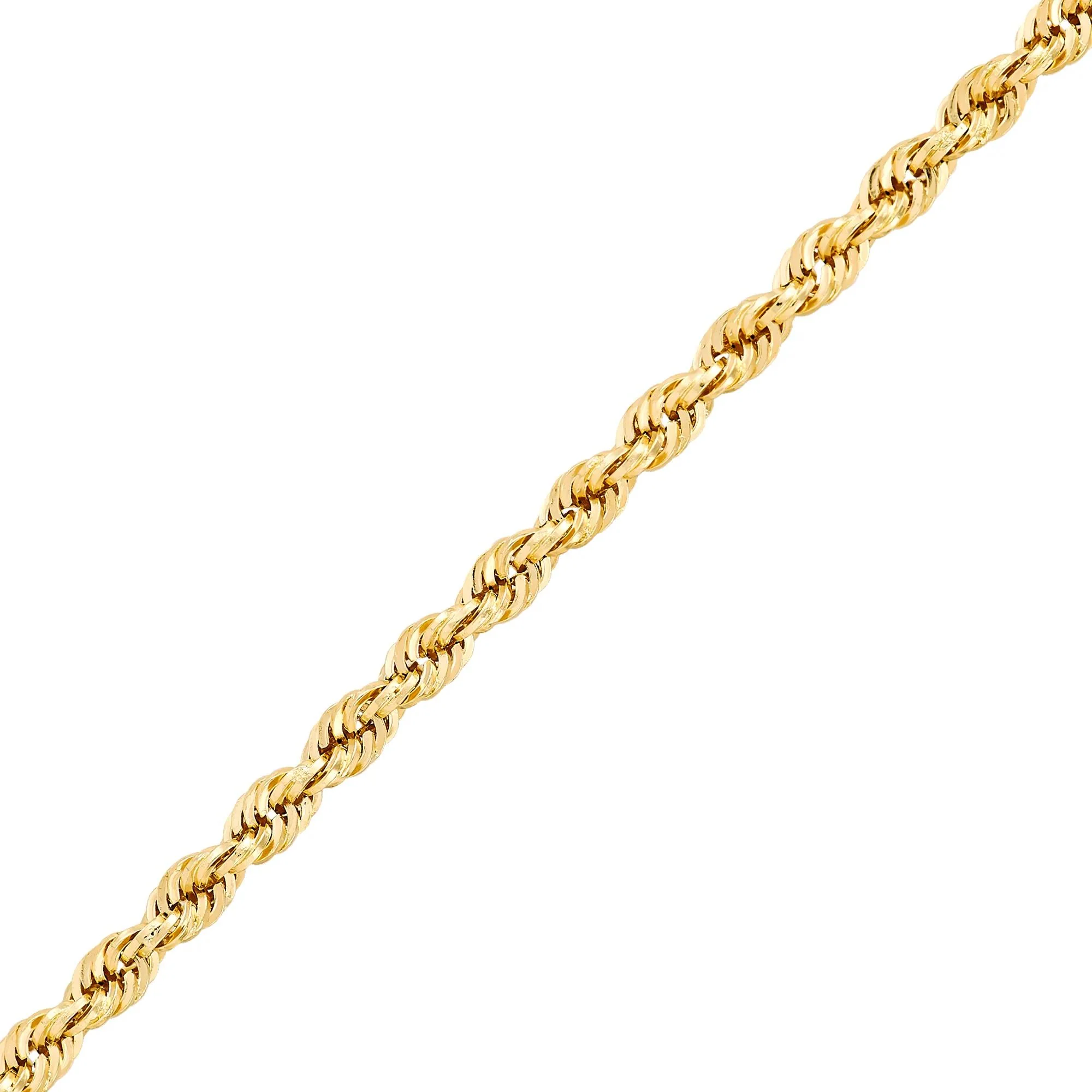 Solid Rope Chain 14K Yellow Gold Necklace Size 18" - Image 2
