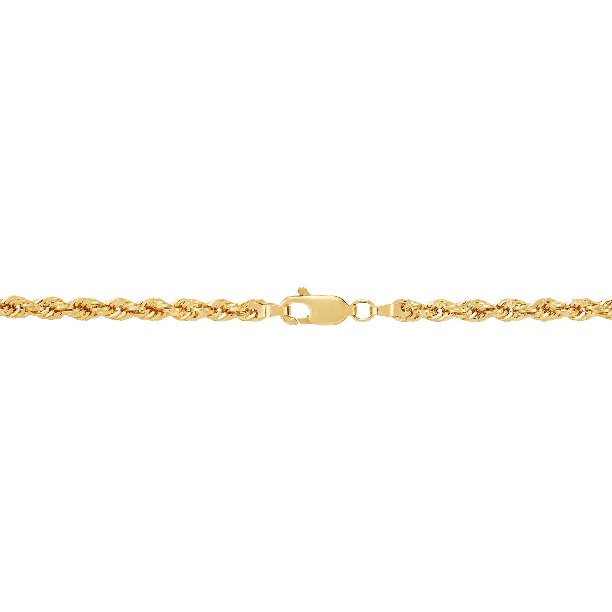 Solid Rope Chain 14K Yellow Gold Necklace Size 18" - Image 3