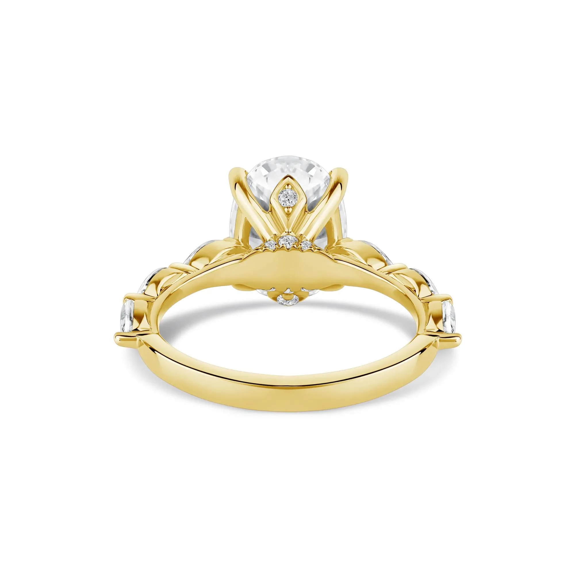 3/4 CT. Tw. Lab Grown Oval Diamond Engagement Ring 14K Yellow Gold Size 8 2mm - Image 4