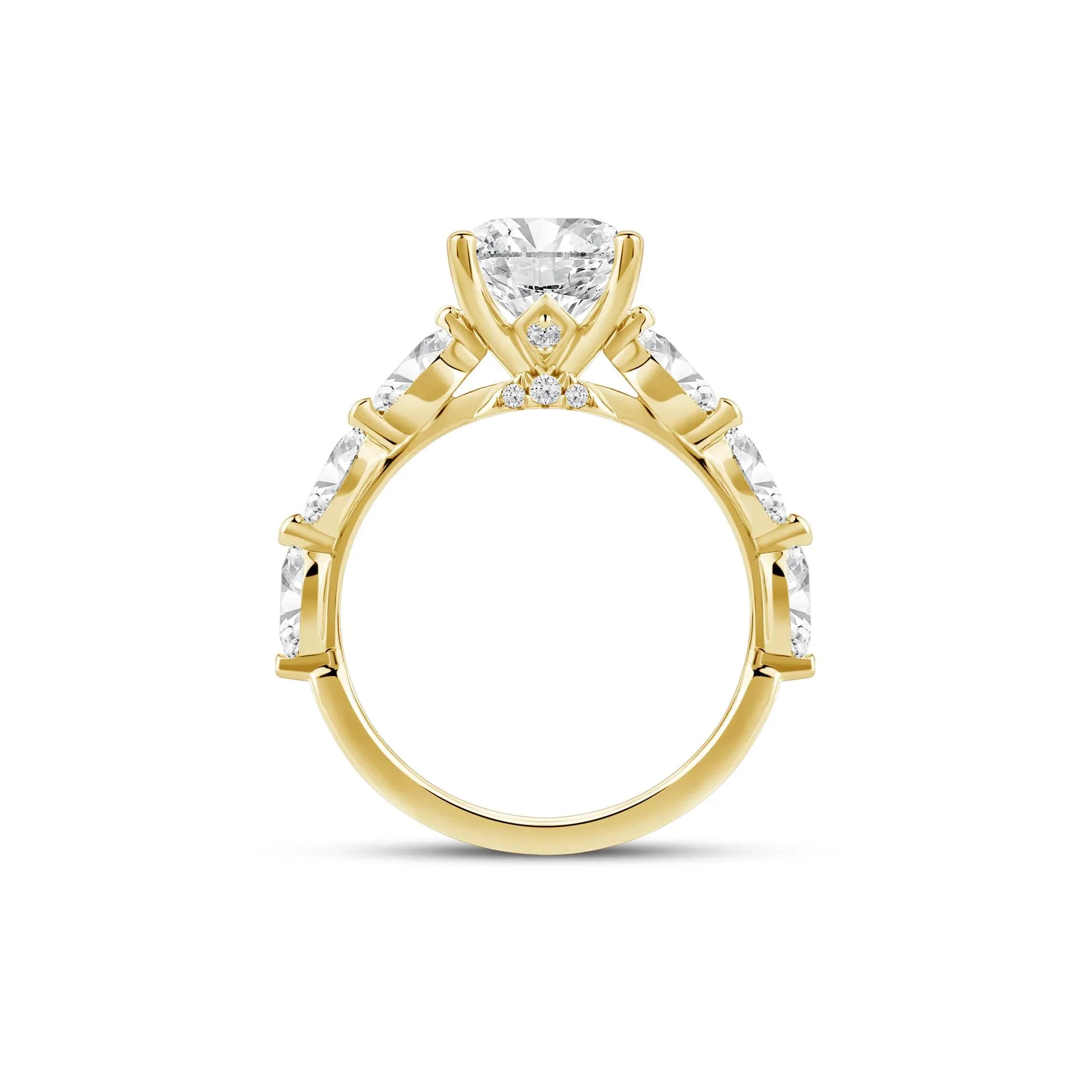 3/4 CT. Tw. Lab Grown Oval Diamond Engagement Ring 14K Yellow Gold Size 8.5 2mm - Image 2