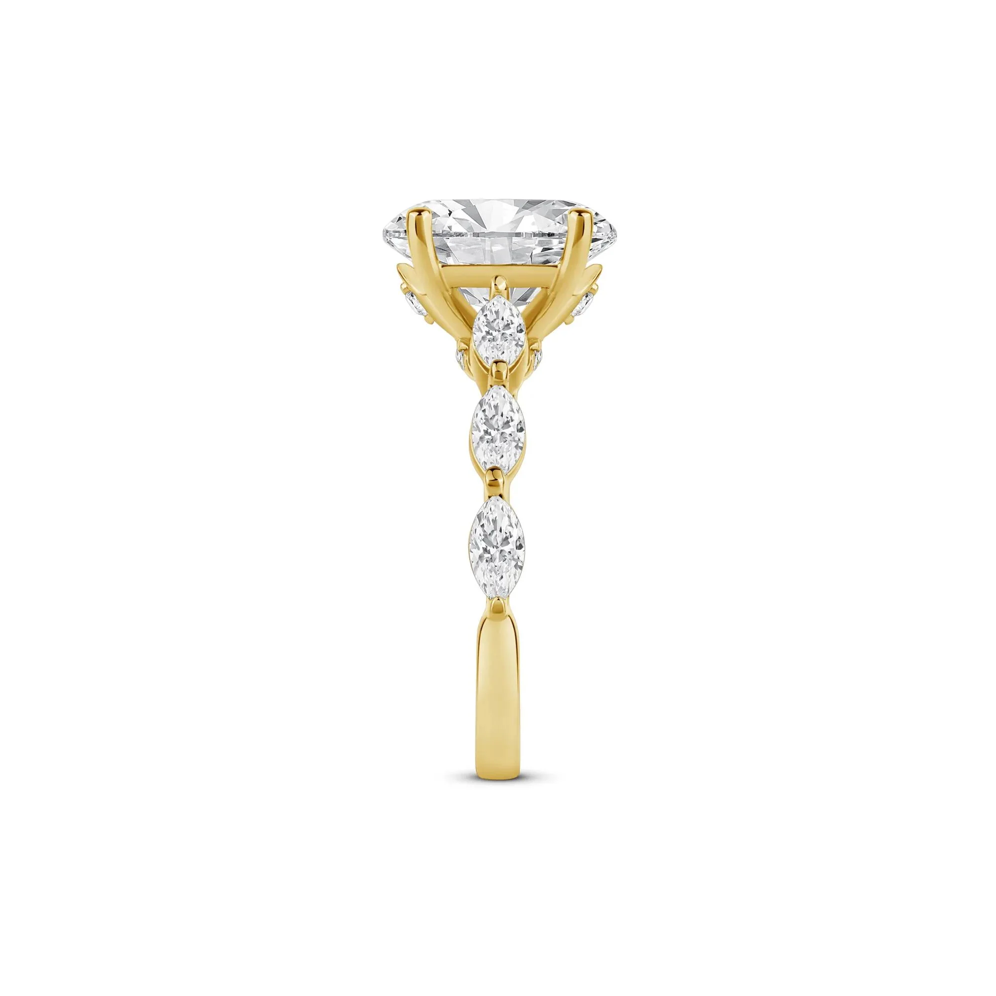 3/4 CT. Tw. Lab Grown Oval Diamond Engagement Ring 14K Yellow Gold Size 8.5 2mm - Image 3