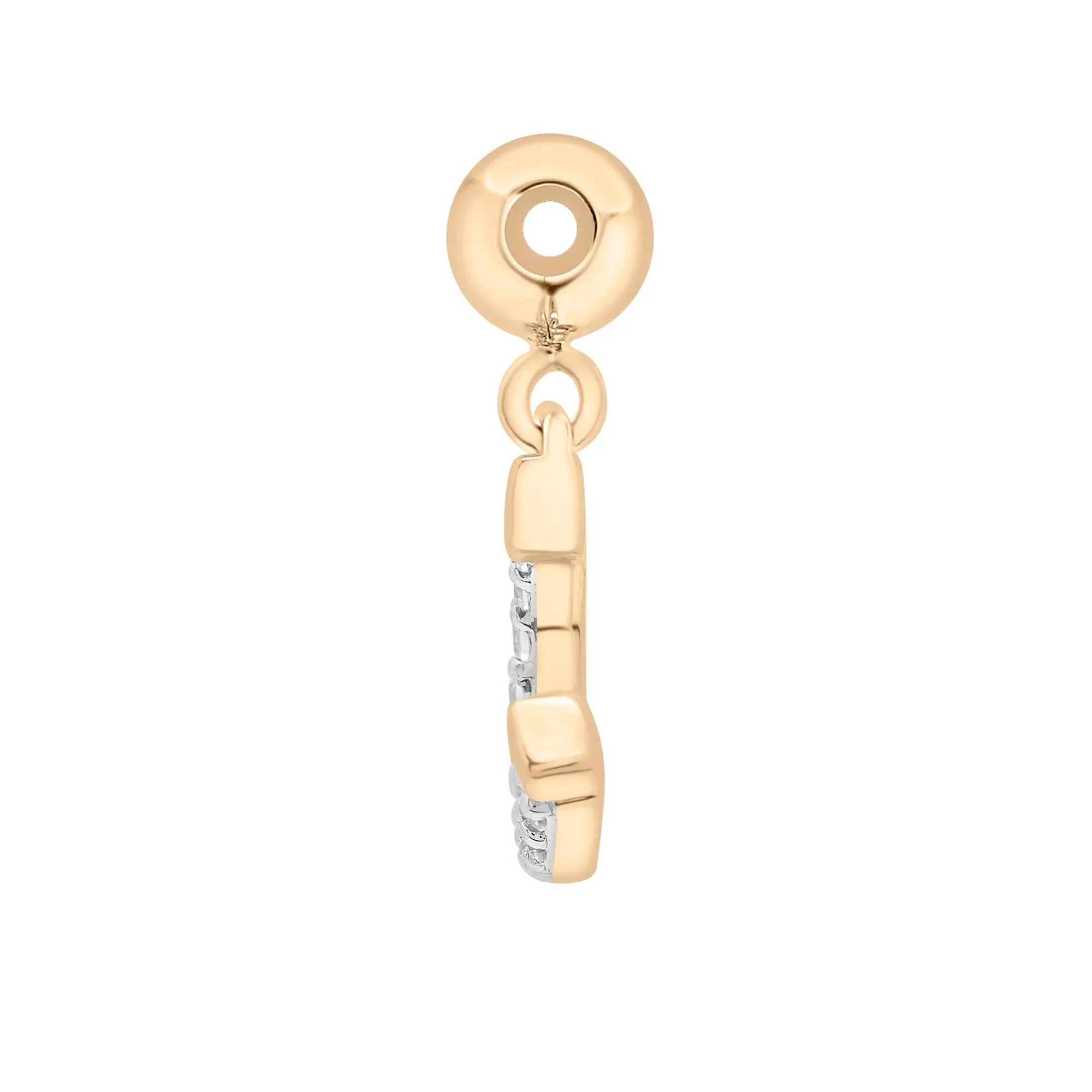 Diamond Accent Horseshoe Bead Charm Vermeil Yellow Size 14.50mm - Image 6
