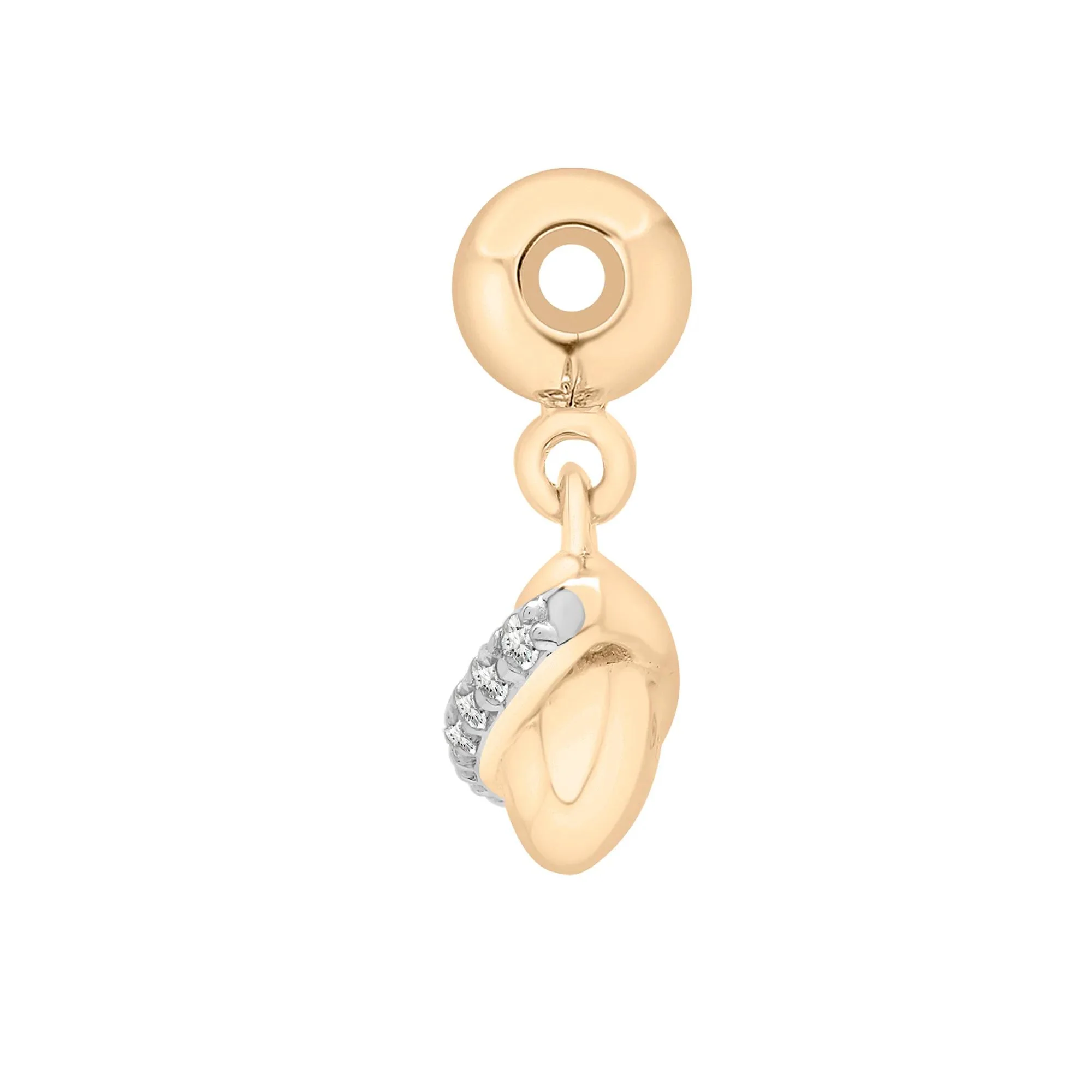 Diamond Accent Saturn Bead Charm Vermeil Yellow Size 12.00mm - Image 6