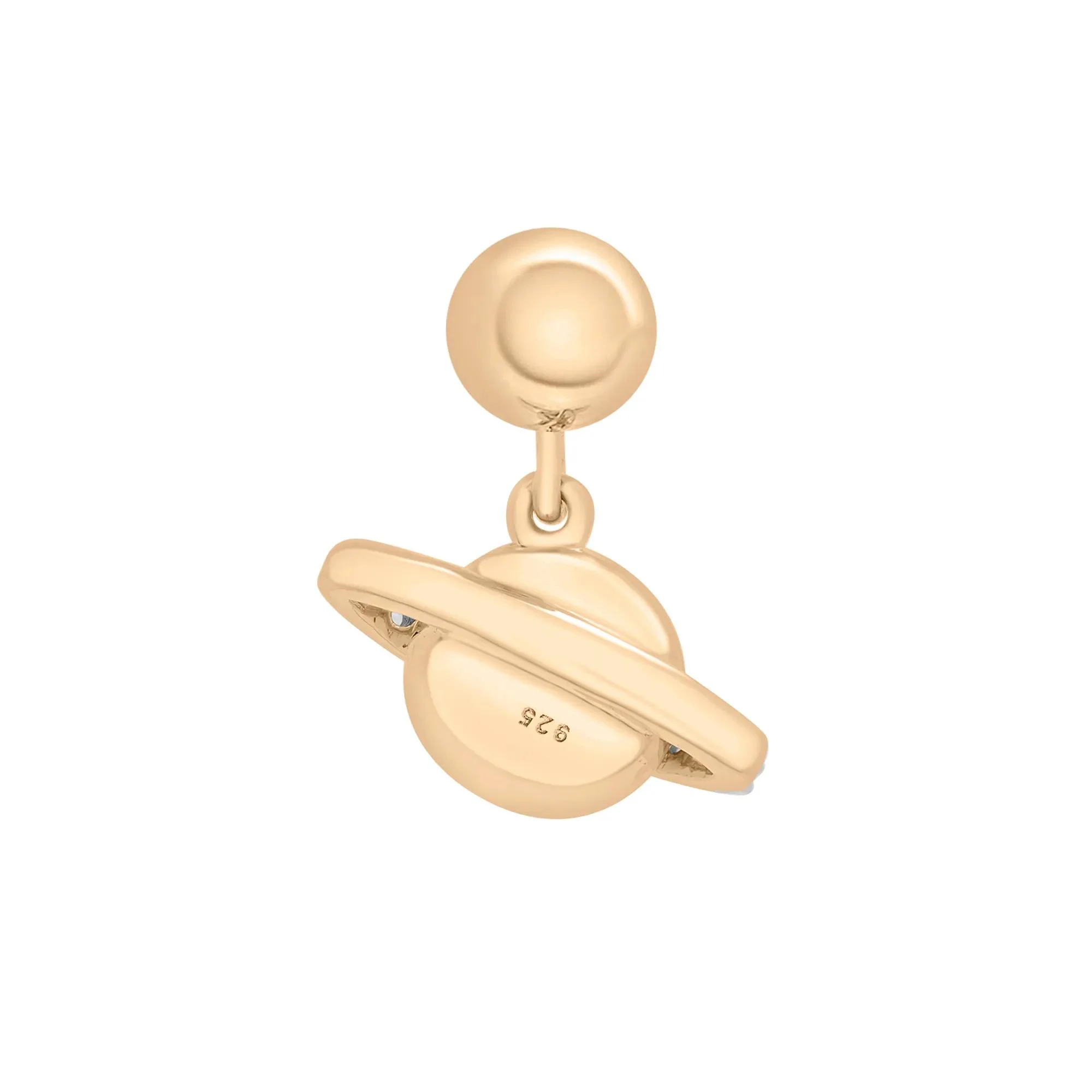 Diamond Accent Saturn Bead Charm Vermeil Yellow Size 12.00mm - Image 7