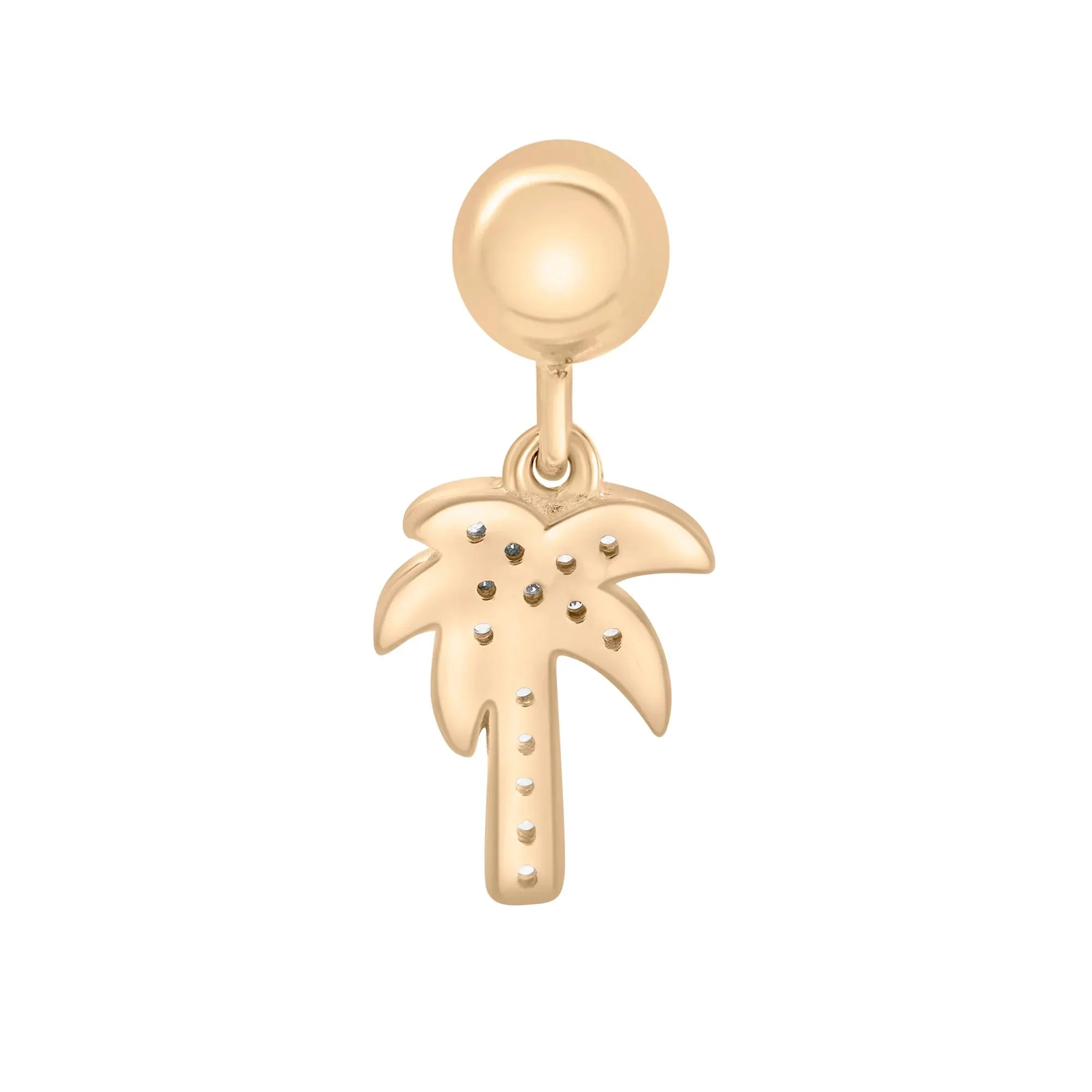 Diamond Accent Palm Tree Bead Charm Vermeil Yellow Size 13.50mm - Image 7