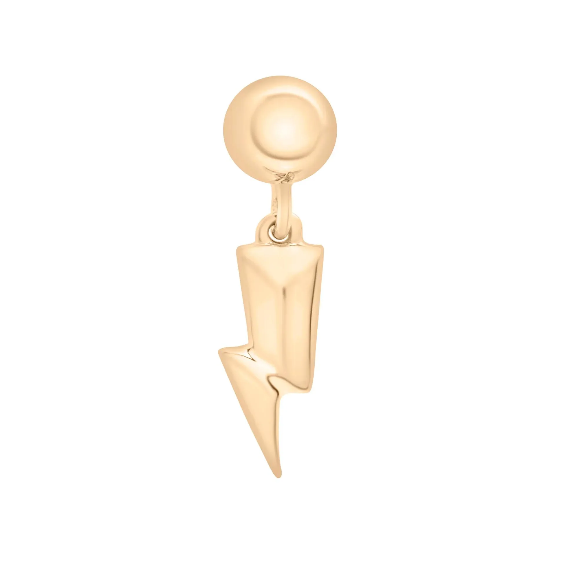 Lightning Bolt Bead Charm Vermeil Yellow Size 15.50mm - Image 5