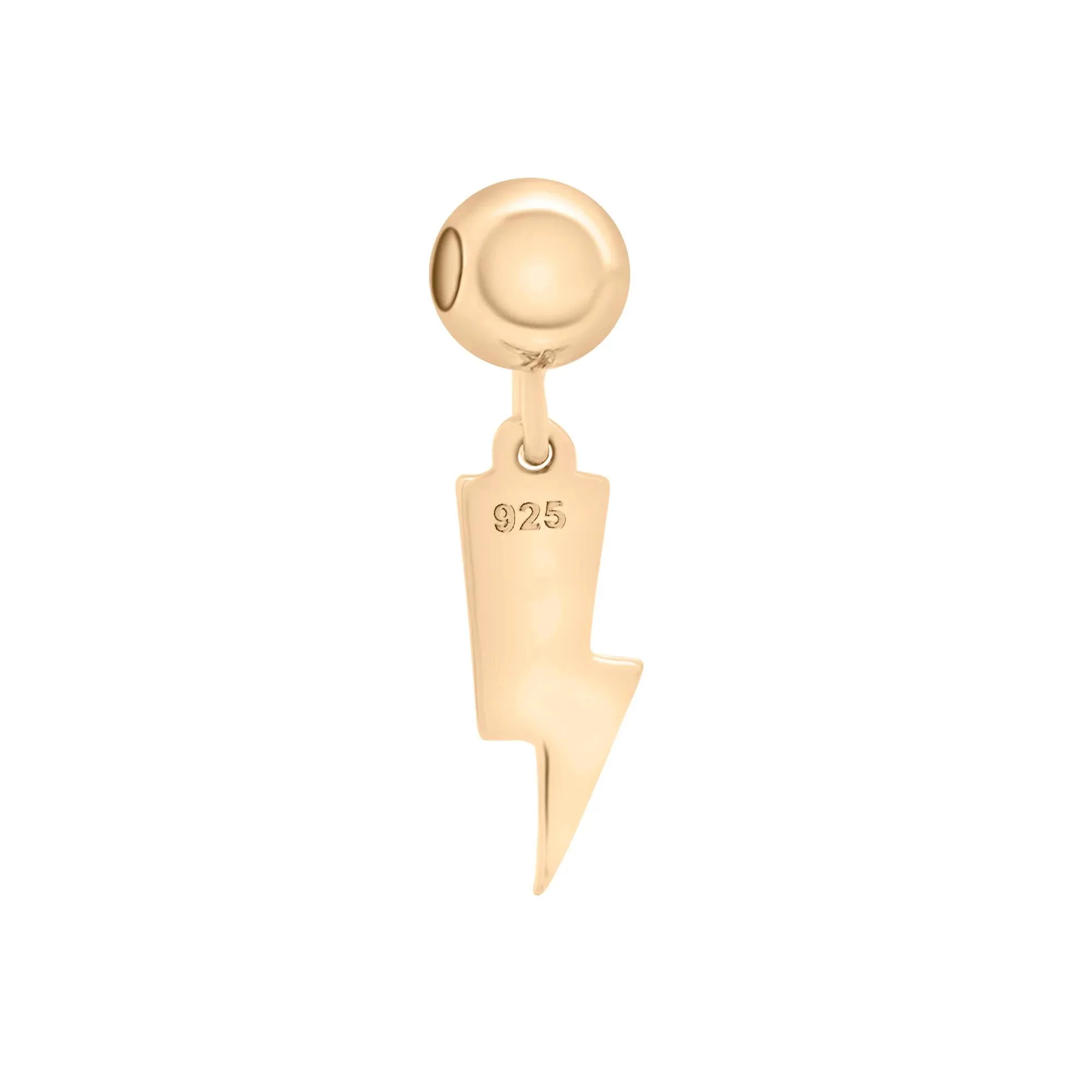 Lightning Bolt Bead Charm Vermeil Yellow Size 15.50mm - Image 7