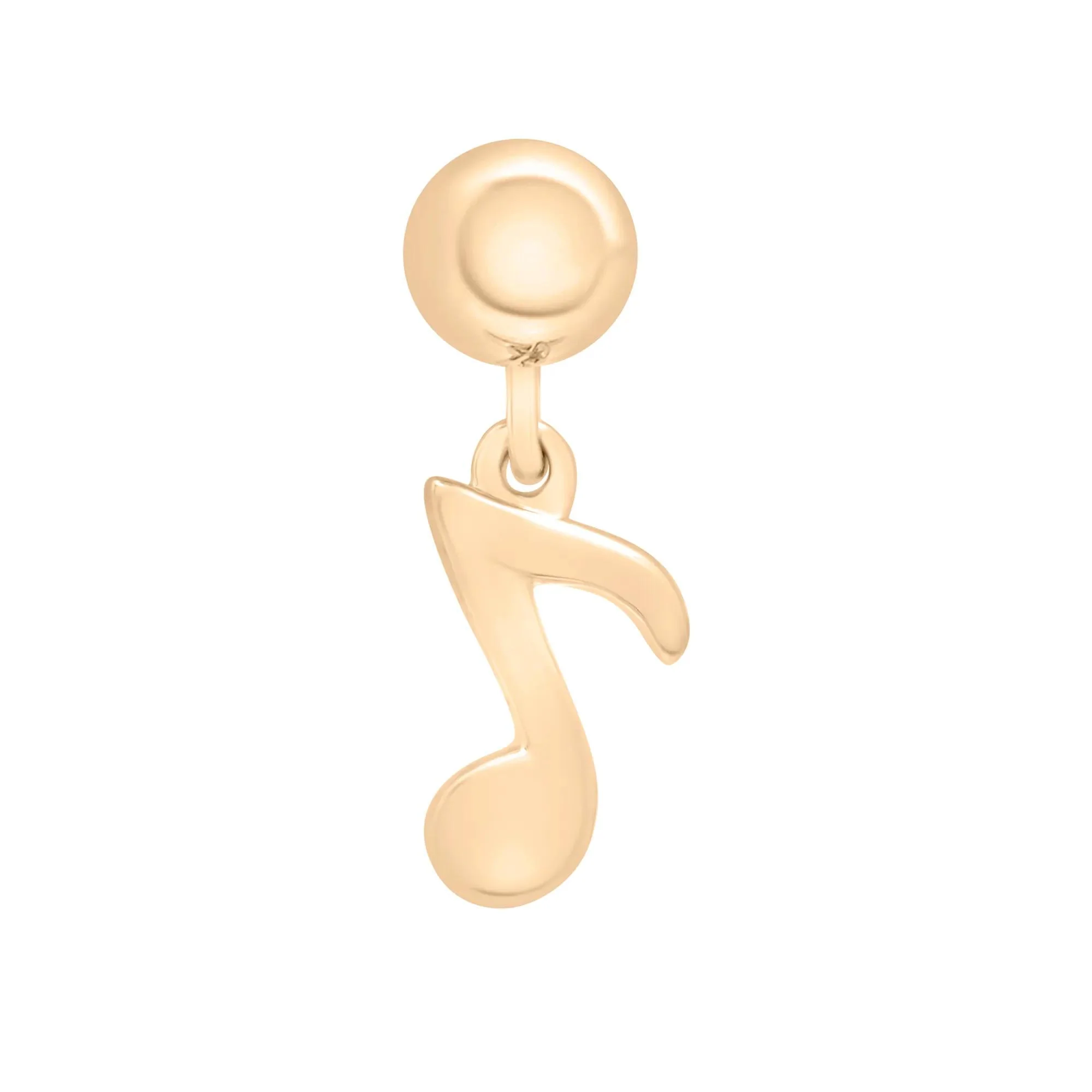 Music Note Bead Charm Vermeil Yellow Size 15.00mm - Image 5