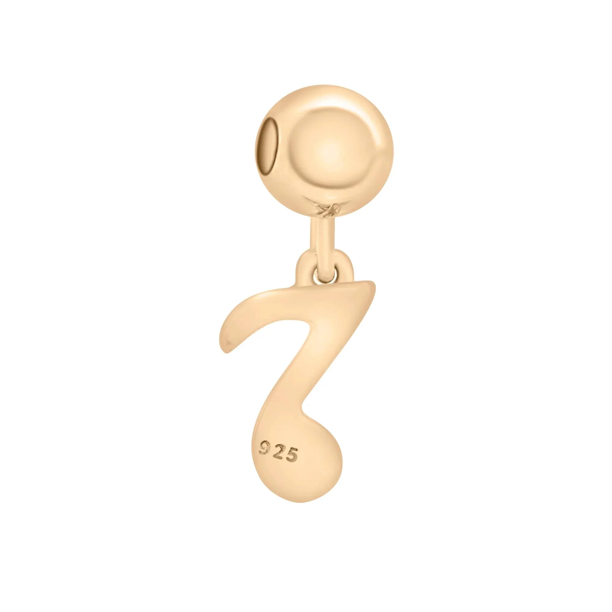 Music Note Bead Charm Vermeil Yellow Size 15.00mm - Image 7